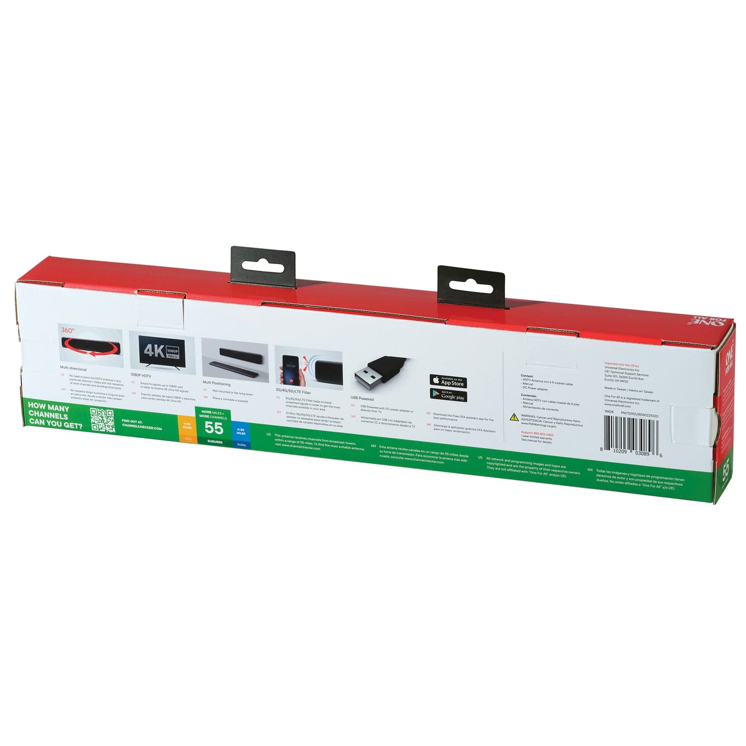 One For All Suburbs Amplified Bar Indoor HDTV Antenna - Image 4