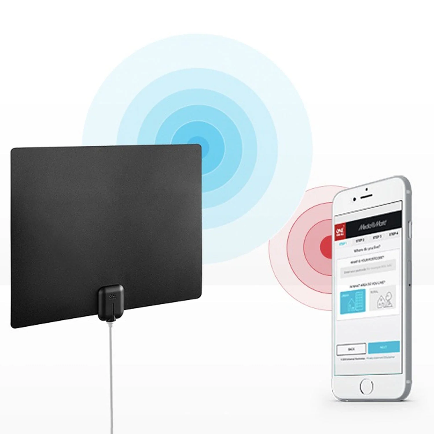 One For All Ultra-Thin Amplified Indoor Flat HDTV Antenna with up to 60-Mile Reception Range, 15584 - Image 5
