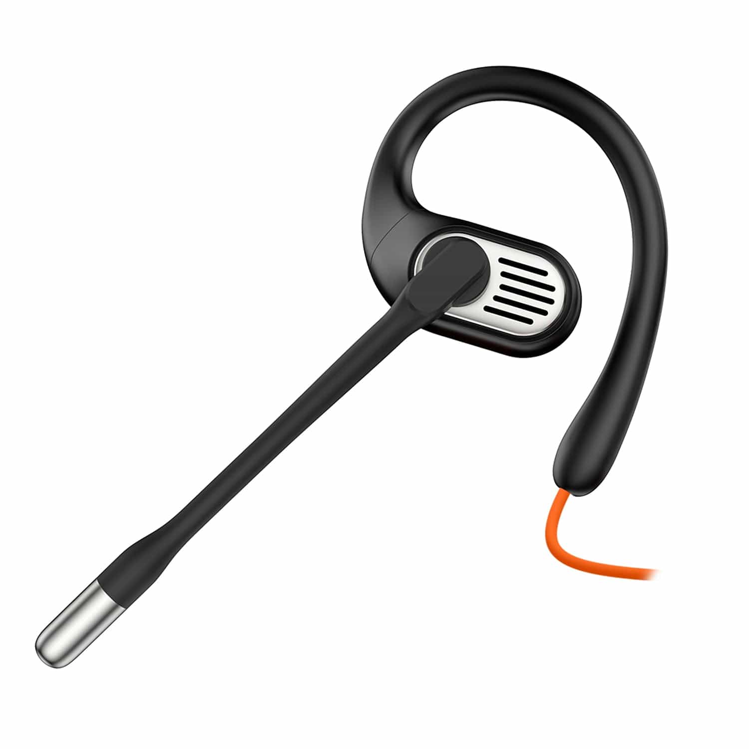 OpenRock Link 10 Wired Open-Ear Headset with Rotating Boom Mic, In-Line Remote, Earhooks, USB-C Connector with USB-A Adapter, Noise Cancellation - Image 2