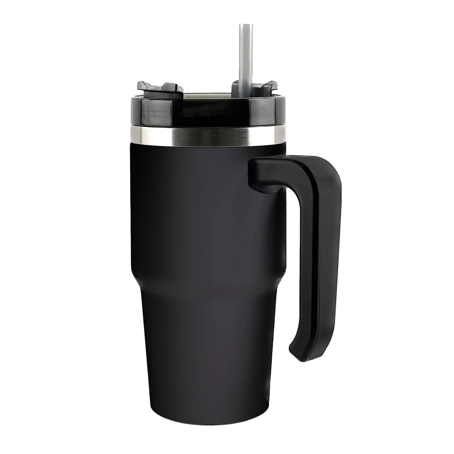 Outdoors Professional 20-Oz. Stainless Steel Double-Walled Insulated Tumbler with Straw, Black - Image 3