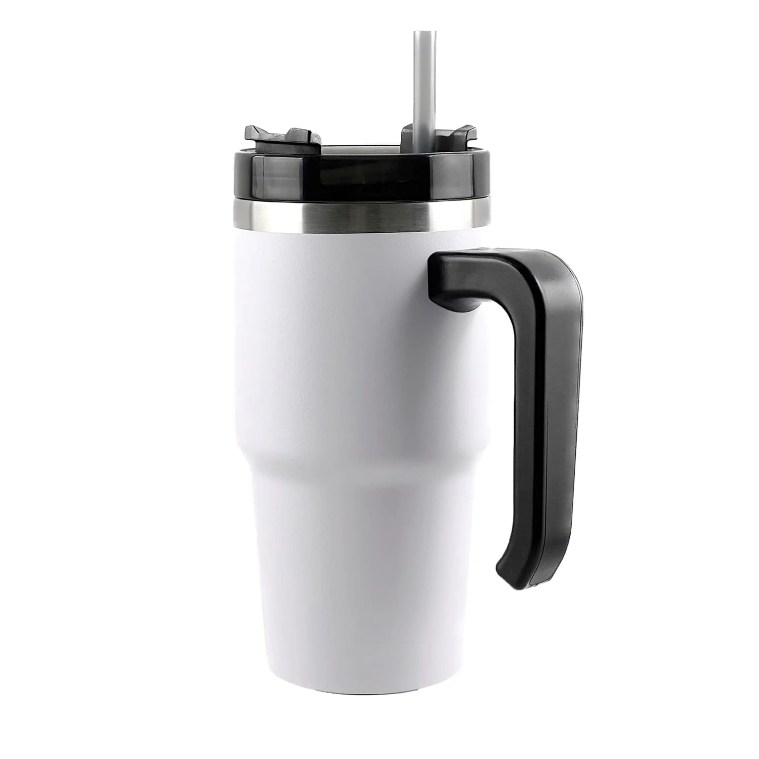 Outdoors Professional 20-Oz. Stainless Steel Double-Walled Insulated Tumbler with Straw, White - Image 5