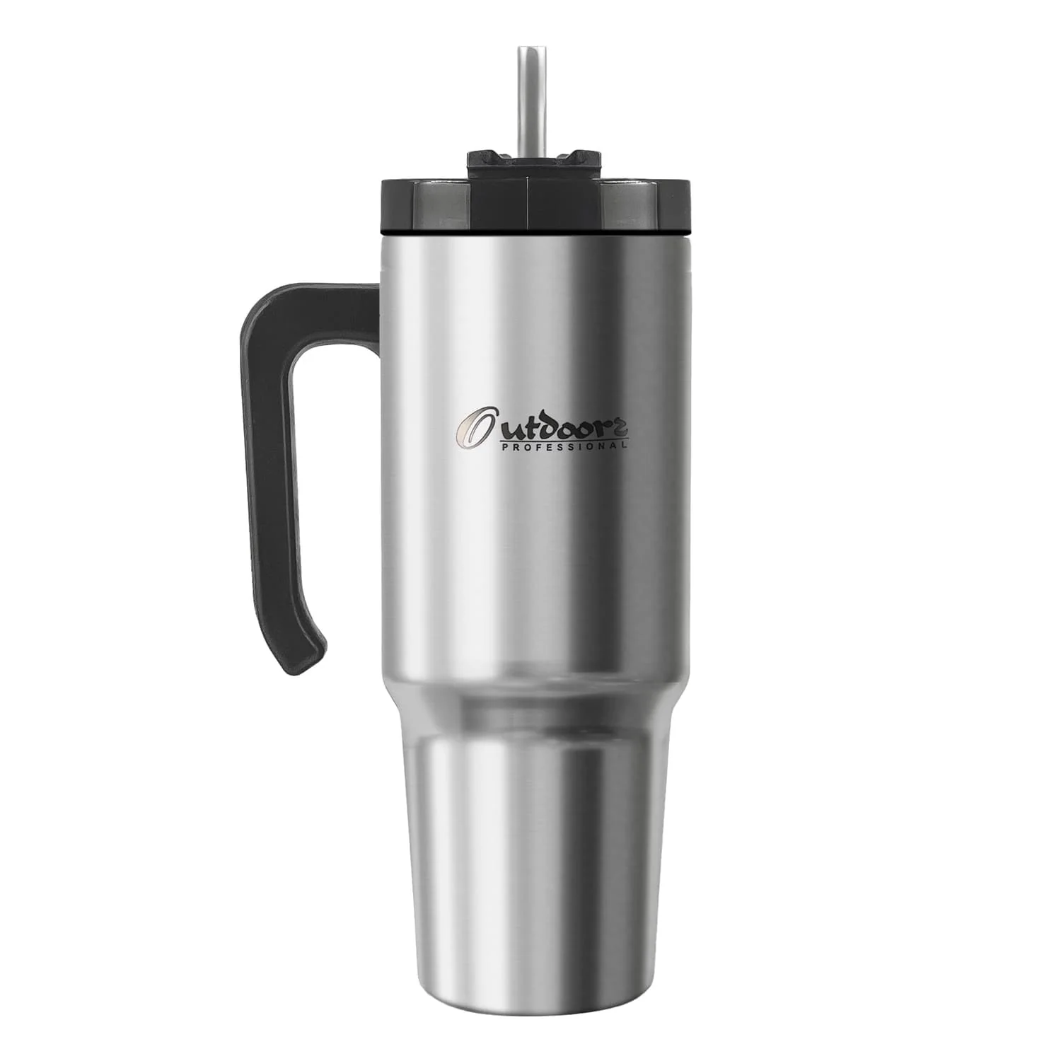 Outdoors Professional 30-Oz. Stainless Steel Double-Walled Insulated Tumbler with Straw, Stainless Steel - Image 4