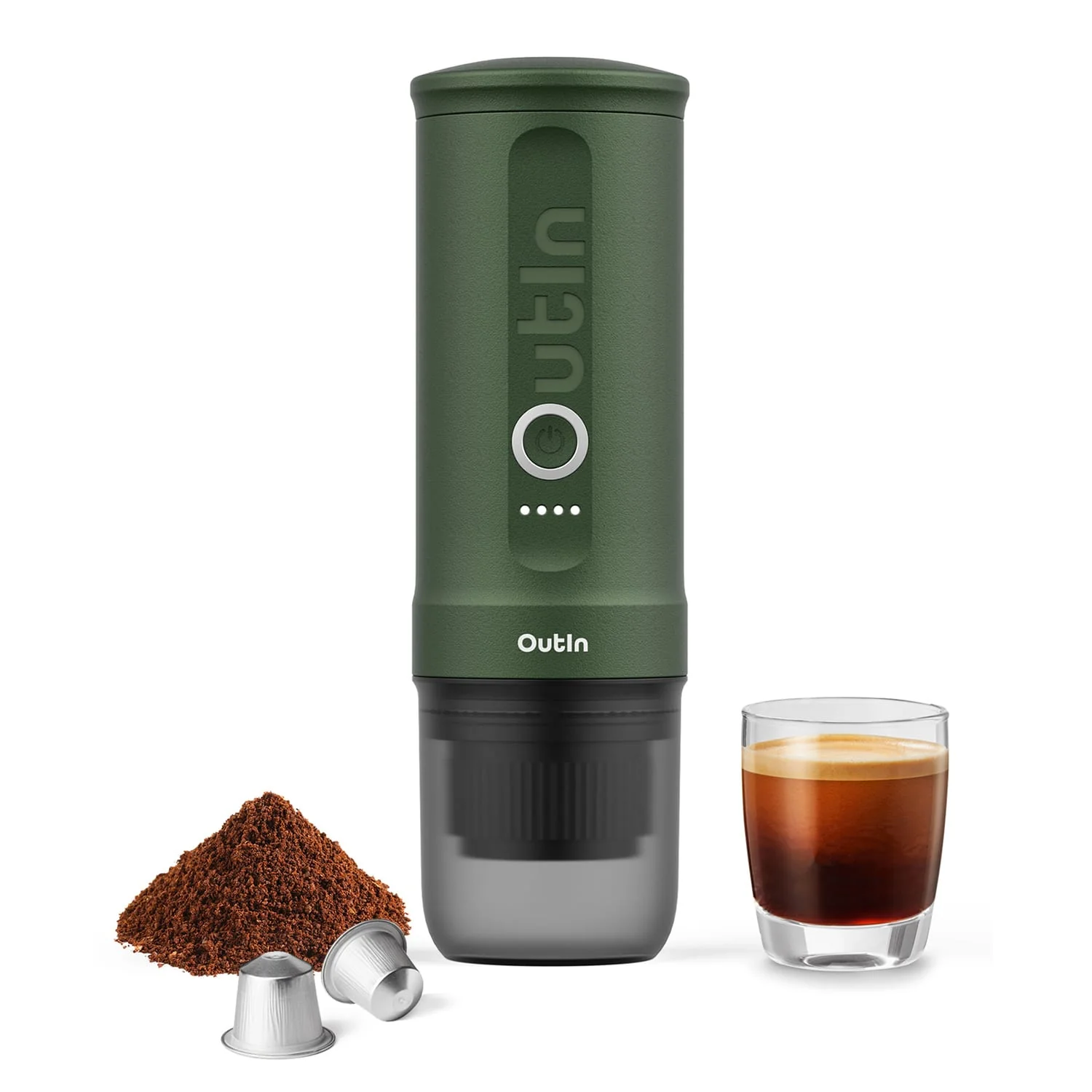 OutIn Nano Portable Electric Espresso Machine, Forest Green - Image 3