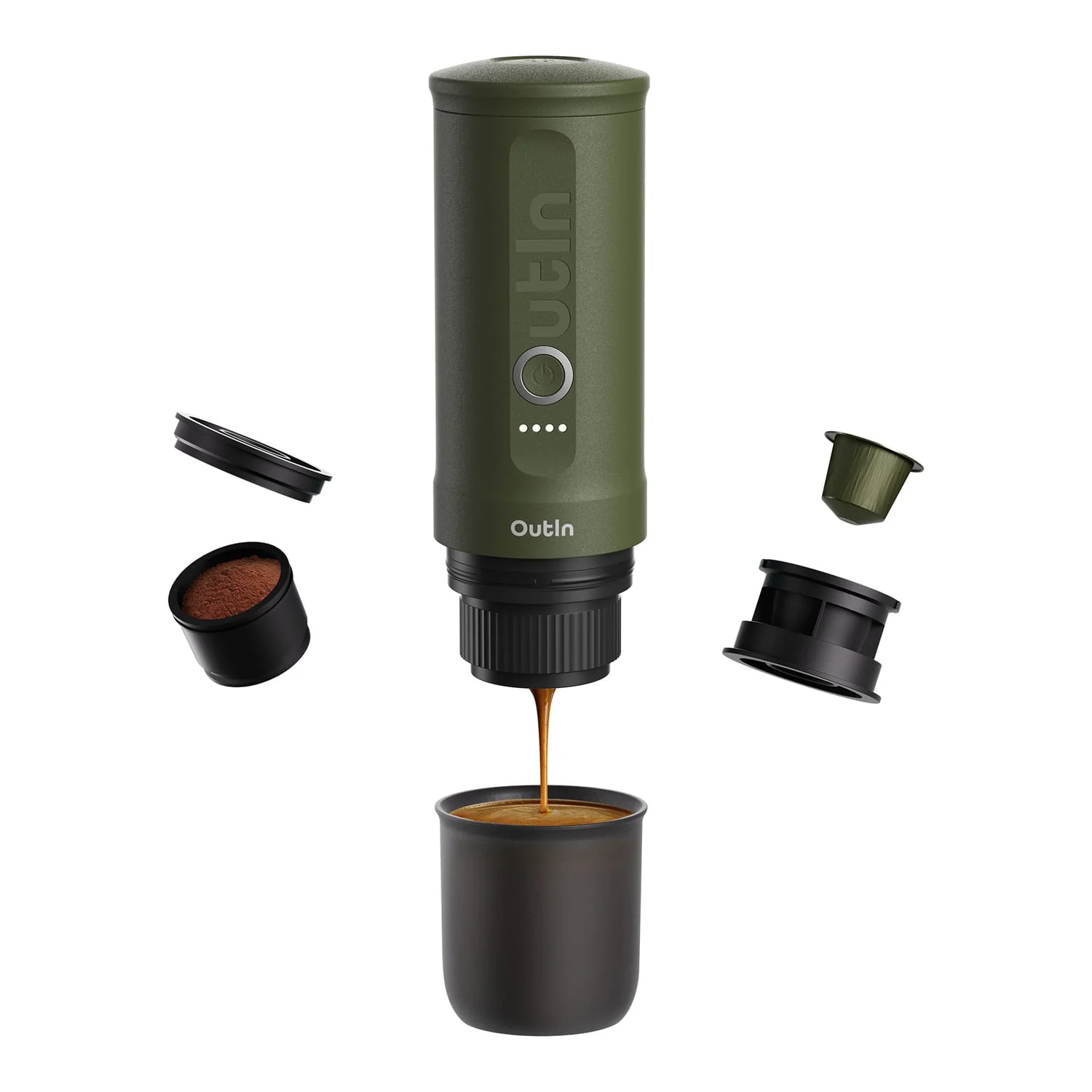 OutIn Nano Portable Electric Espresso Machine, Forest Green - Image 4