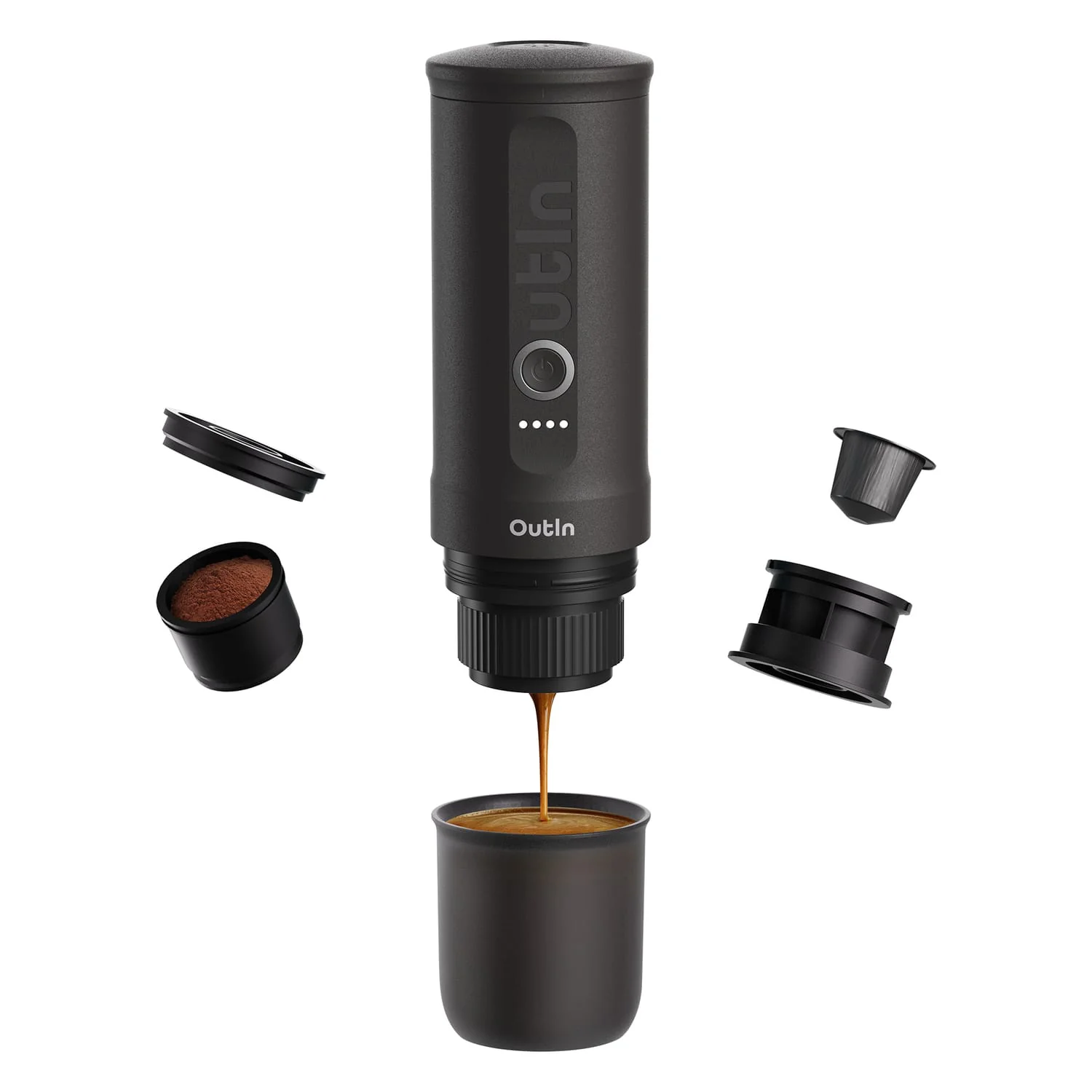 OutIn Nano Portable Electric Espresso Machine, Space Gray - Image 2