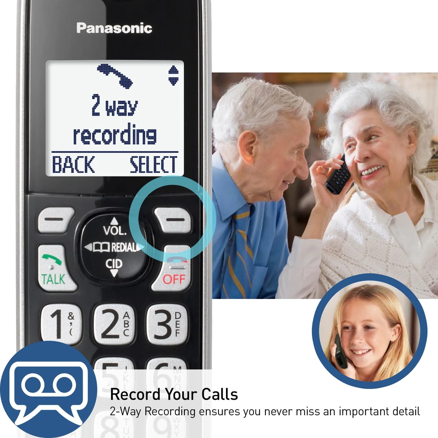 Panasonic 4-Handset Expandable Cordless Phone System for Landline, Digital Answering System, Bluetooth Link2Cell, Caller ID, and Call Blocker - Image 2
