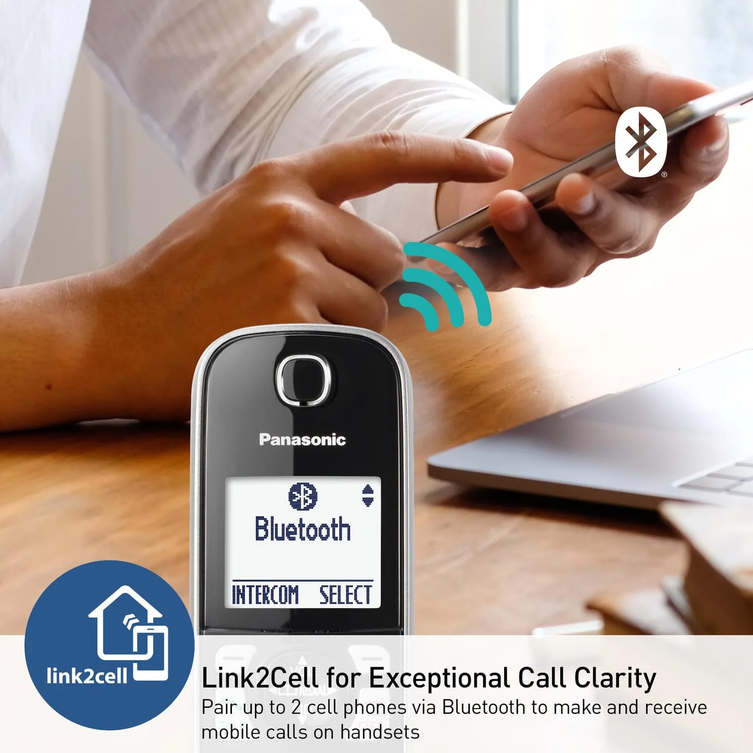 Panasonic 4-Handset Expandable Cordless Phone System for Landline, Digital Answering System, Bluetooth Link2Cell, Caller ID, and Call Blocker - Image 3
