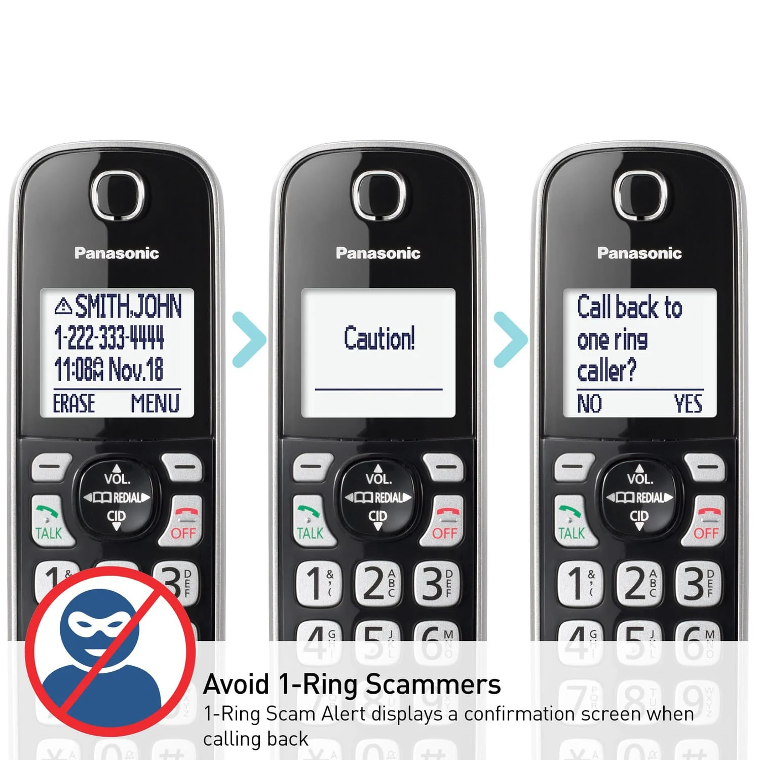 Panasonic 4-Handset Expandable Cordless Phone System for Landline, Digital Answering System, Bluetooth Link2Cell, Caller ID, and Call Blocker - Image 4
