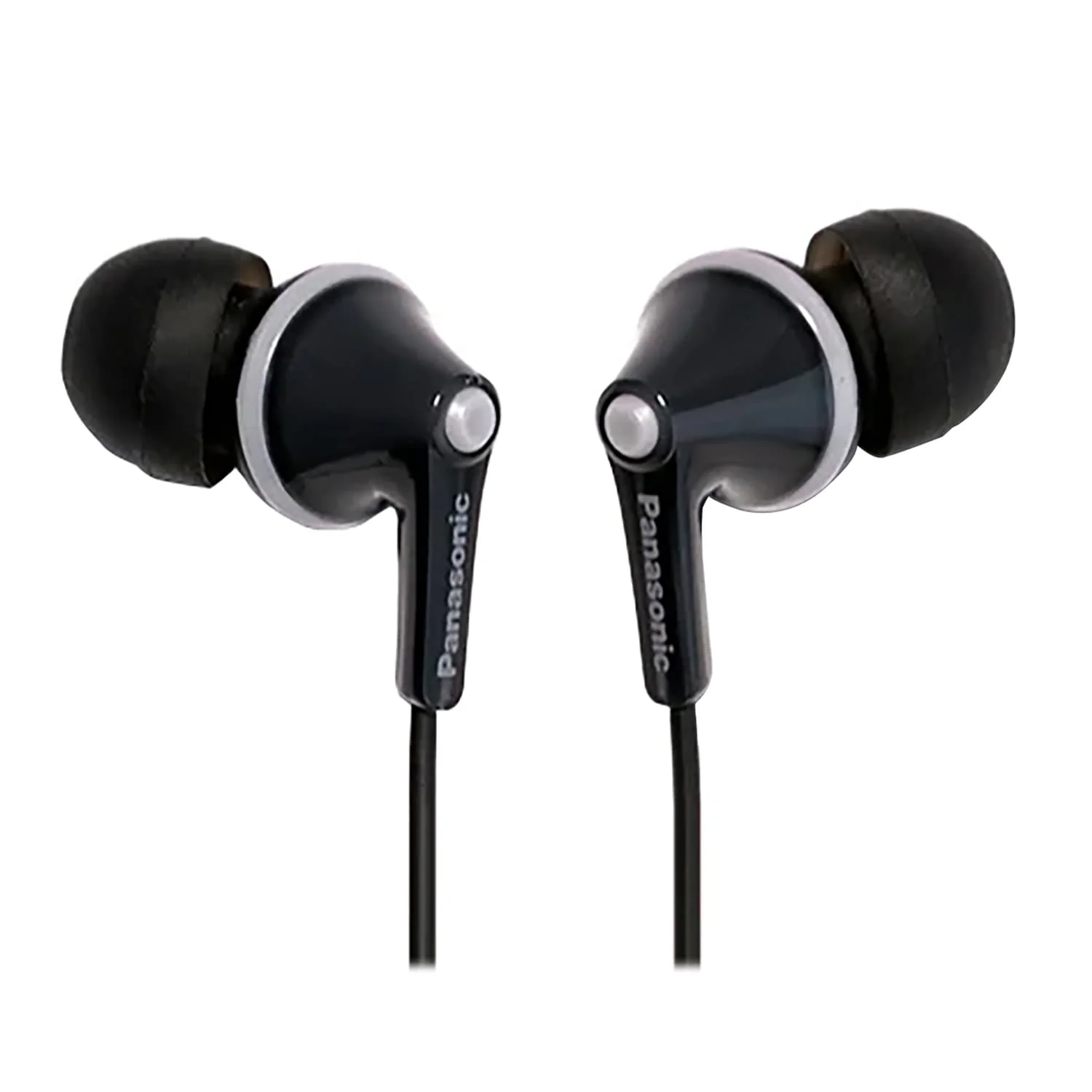 Panasonic ErgoFit Wired In-Ear Earbud Headphones with In-Line Mic/Call Remote and Right-Angle 3.5-mm TRRS Connector, RP-TCM125, Black - Image 3