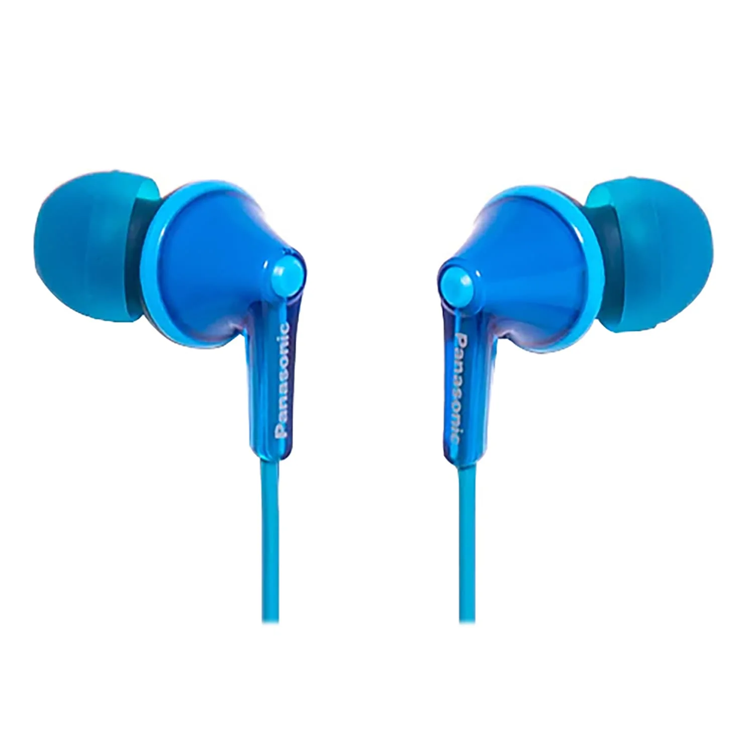 Panasonic ErgoFit Wired In-Ear Earbud Headphones with In-Line Mic/Call Remote and Right-Angle 3.5-mm TRRS Connector, RP-TCM125, Blue - Image 2