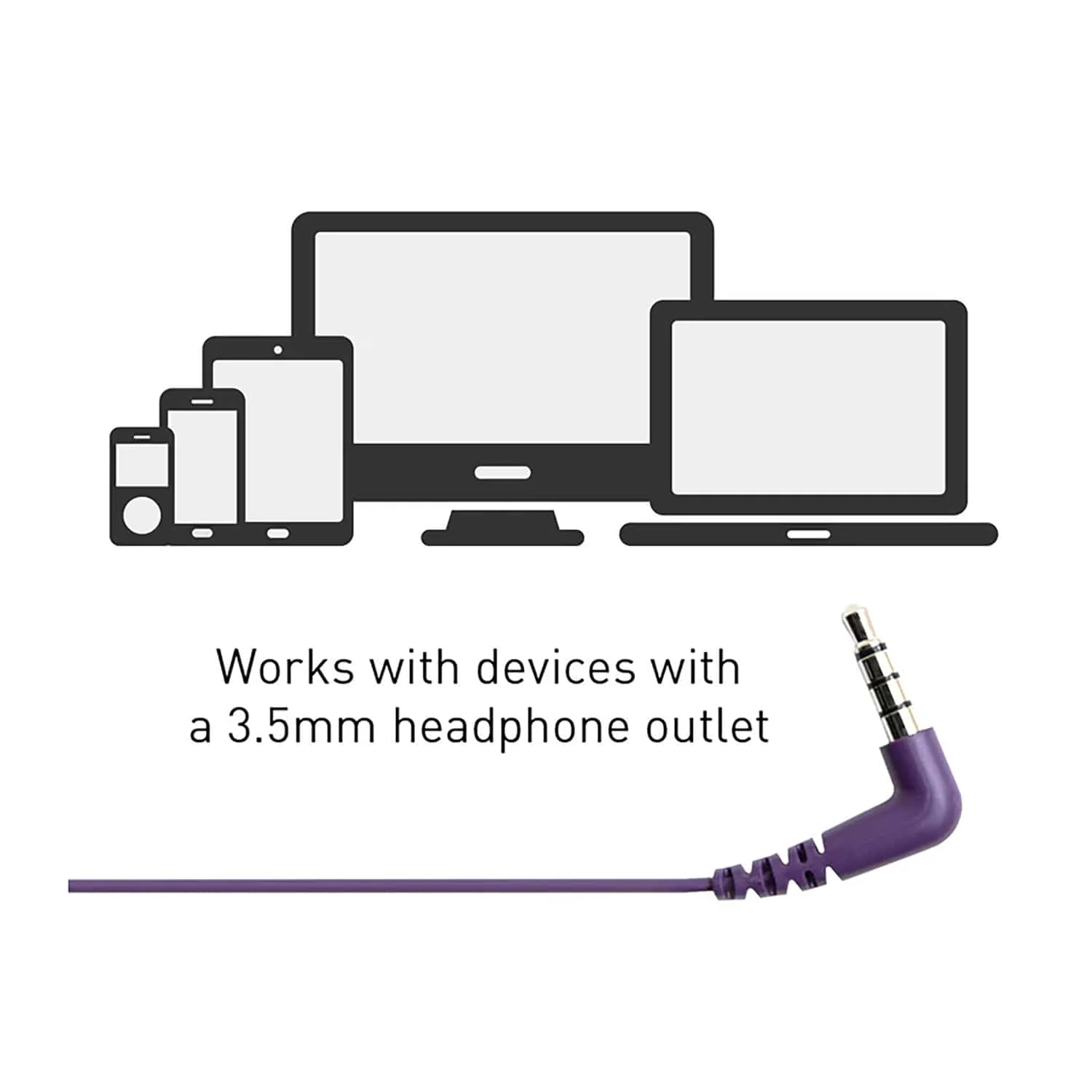 Panasonic ErgoFit Wired In-Ear Earbud Headphones with In-Line Mic/Call Remote and Right-Angle 3.5-mm TRRS Connector, RP-TCM125, Metallic Purple - Image 4