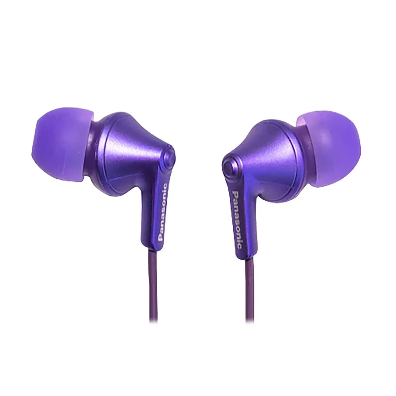 Panasonic ErgoFit Wired In-Ear Earbud Headphones with In-Line Mic/Call Remote and Right-Angle 3.5-mm TRRS Connector, RP-TCM125, Metallic Purple - Image 5
