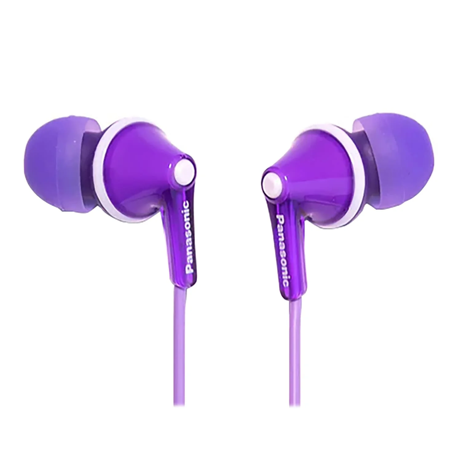 Panasonic ErgoFit Wired In-Ear Earbud Headphones with In-Line Mic/Call Remote and Right-Angle 3.5-mm TRRS Connector, RP-TCM125, Purple - Image 2