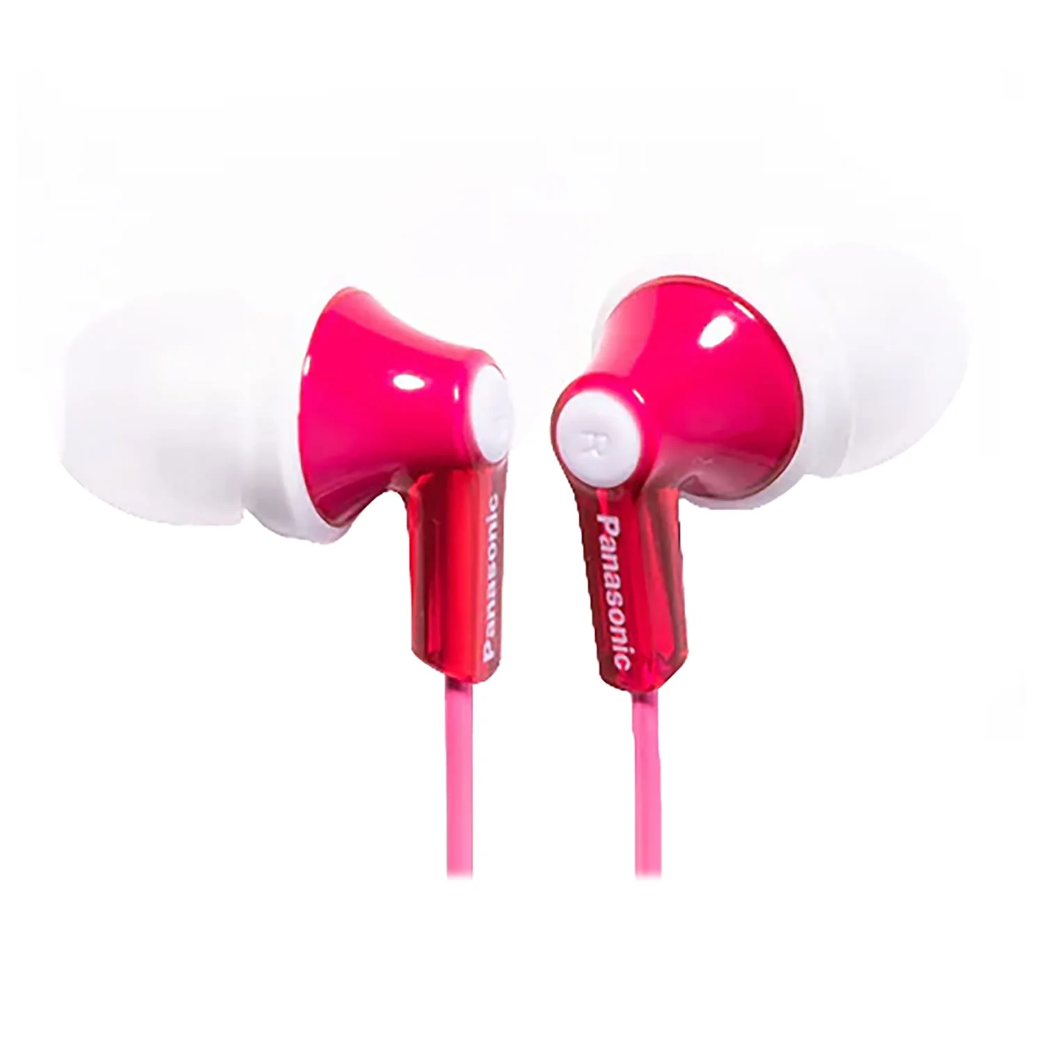 Panasonic ErgoFit Wired In-Ear Earbud Headphones with Right-Angle 3.5-mm Connector, RP-HJE120, Pink - Image 2