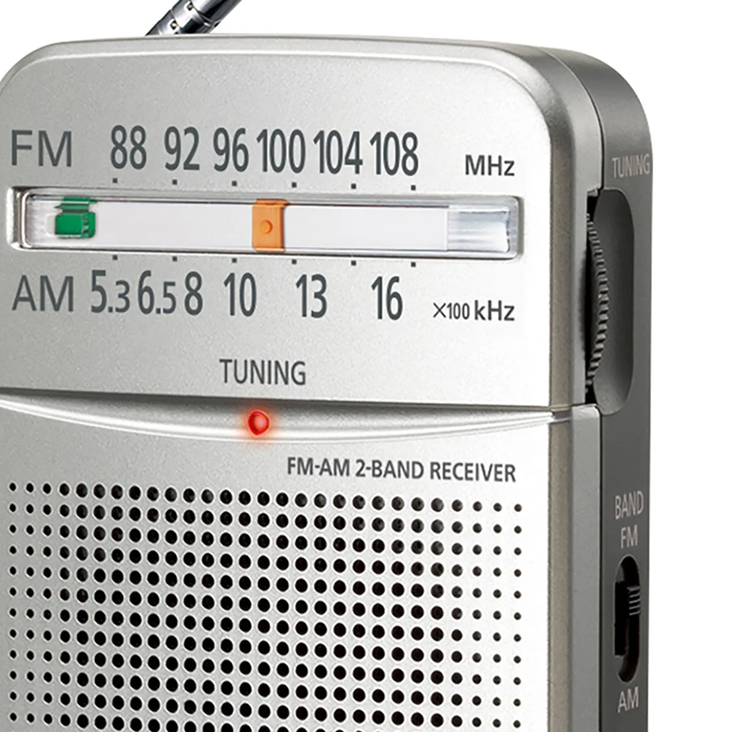 Panasonic Portable Pocket AM/FM Radio, Silver, RF-P50 - Image 3