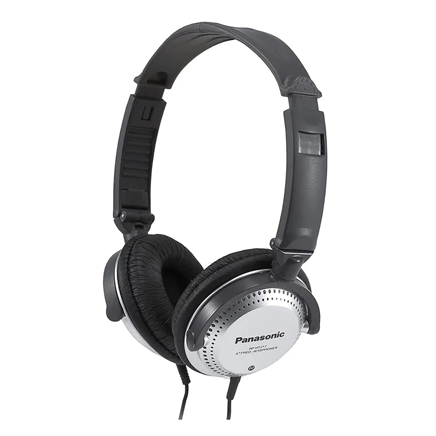 Panasonic Wired Folding On-Ear Headphones with In-Line Volume Control, 3.5-mm/1/4-in. Connectors, and Dual-Entry Cord, XBS for Deep Bass, RP-HT227