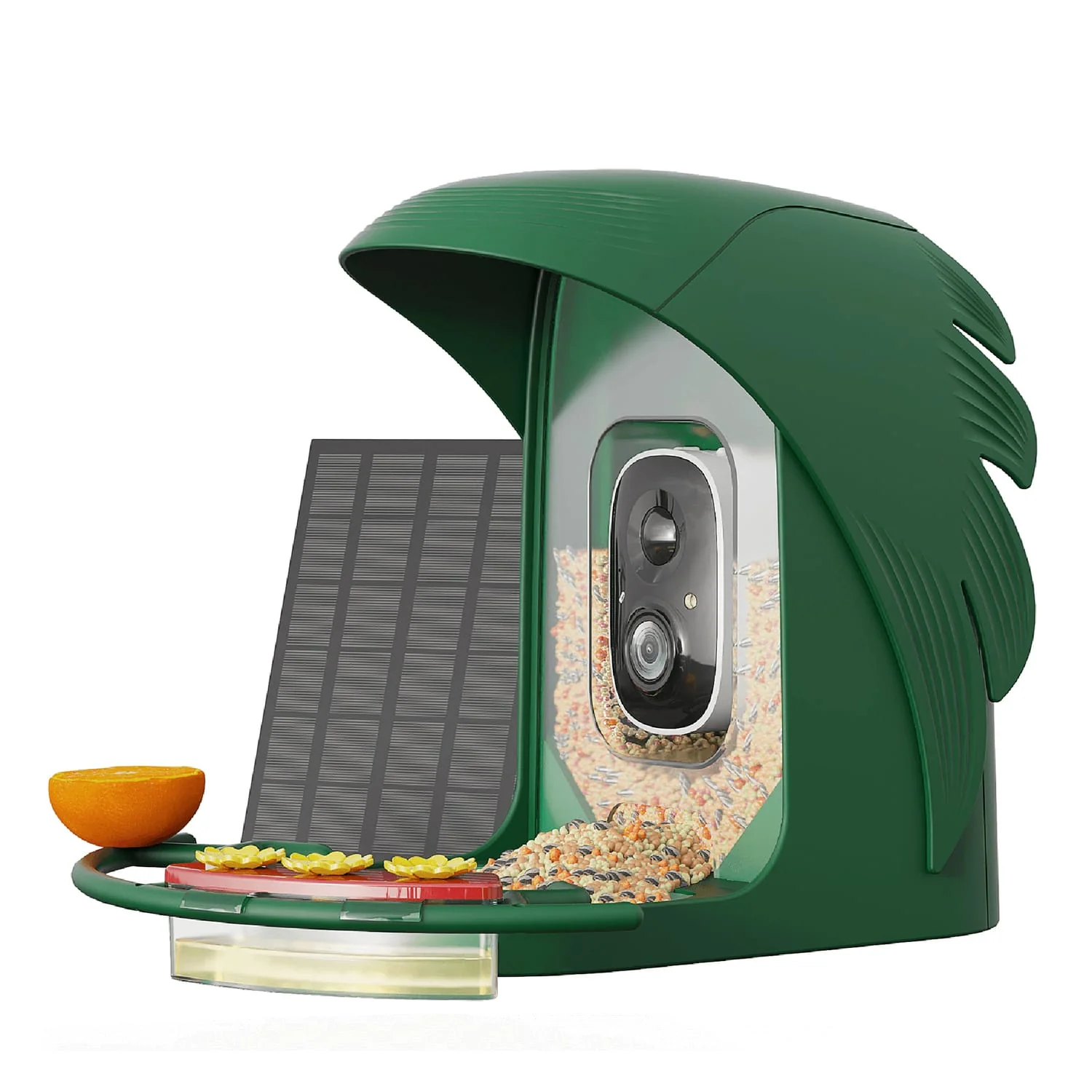 PerchMe AI-Recognition Smart Bird Feeder with Camera, Solar Powered, Forest Green