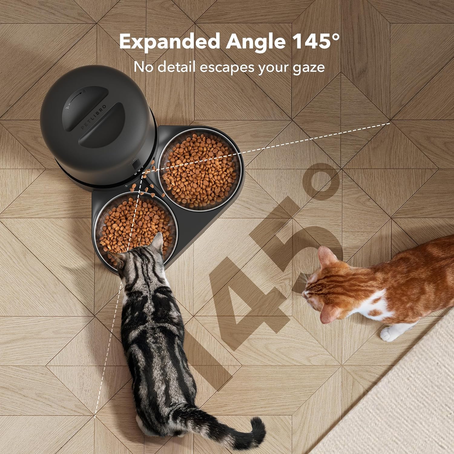 Petlibro Automatic Dual Tray Smart Pet Feeder with Video Camera, Night Vision, Low Food, Motion & Sound Alerts, Black - Certified Refurbished - Image 3