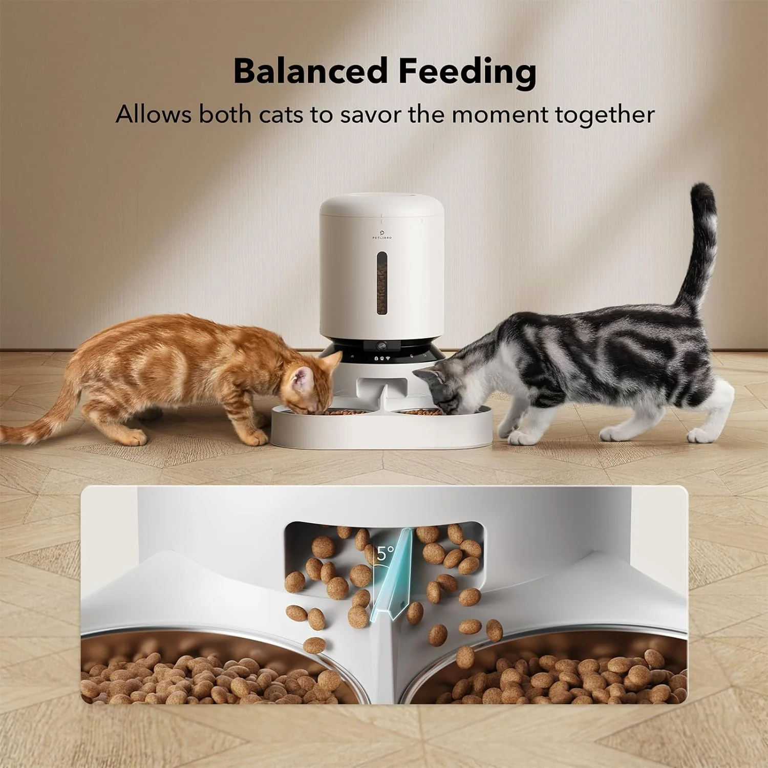 Petlibro Automatic Dual Tray Smart Pet Feeder with Video Camera, Night Vision, Low Food & Motion & Sound Alerts, White - Certified Refurbished - Image 7