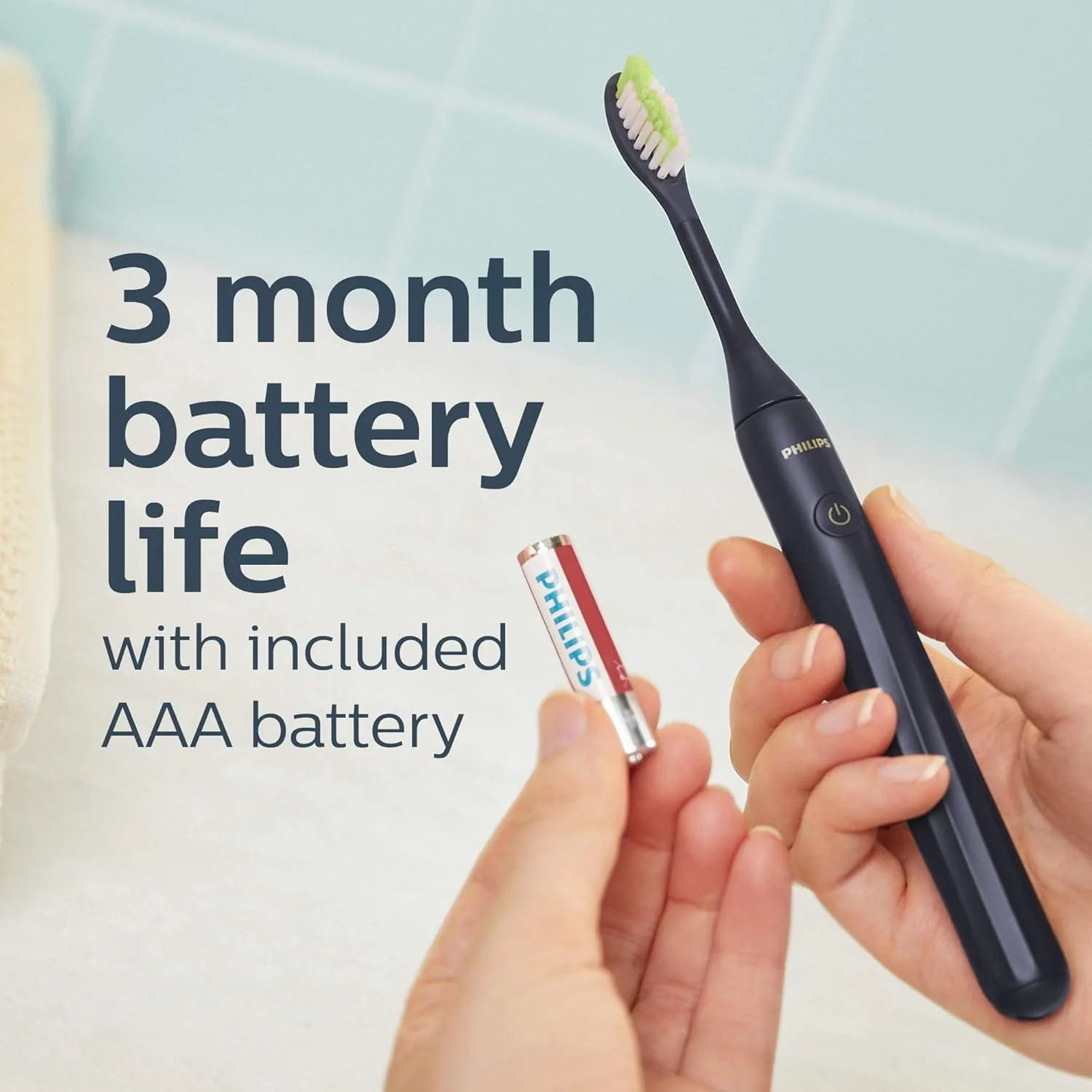 Philips One by Sonicare Battery Toothbrush, Midnight Blue - Image 3