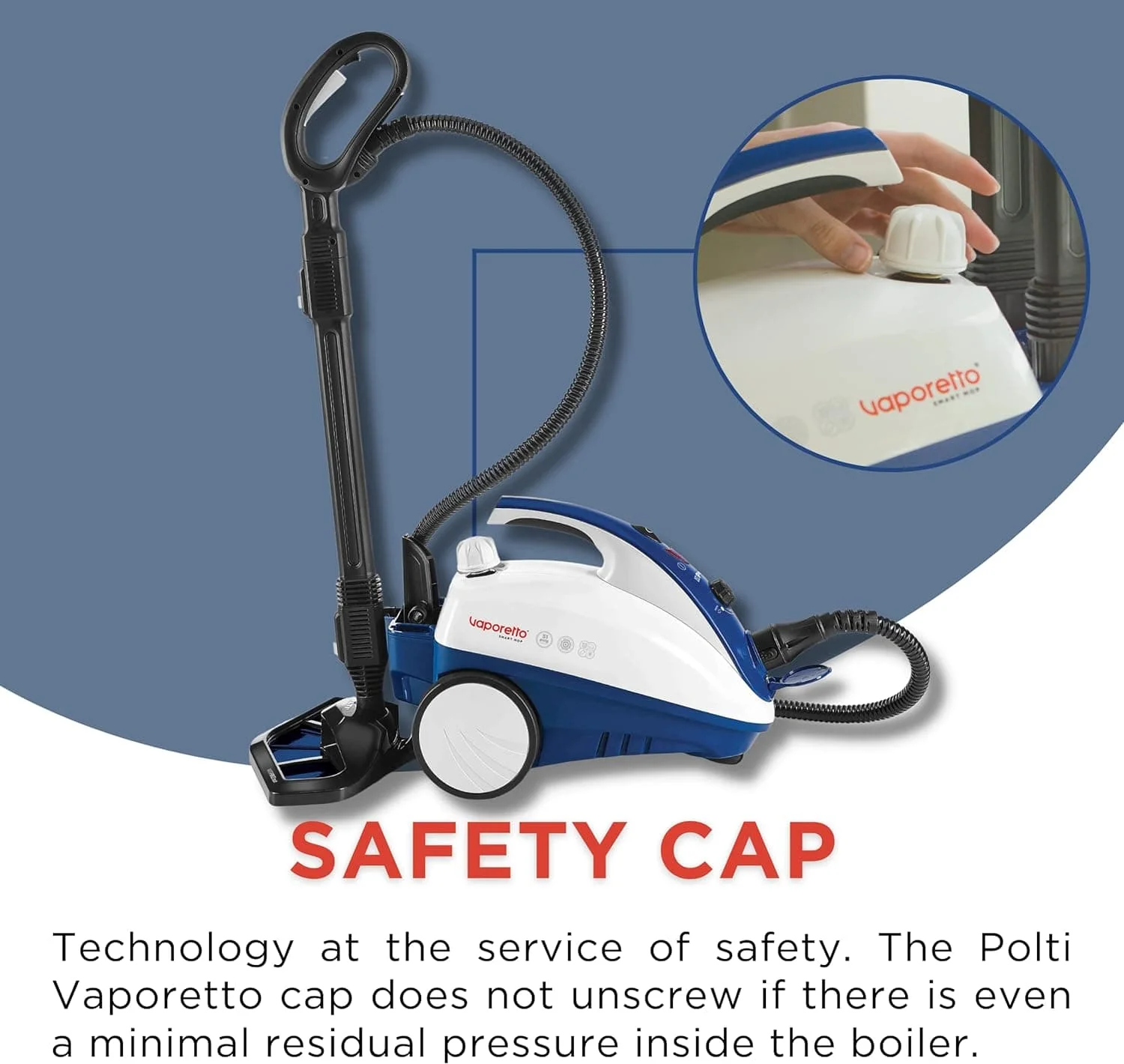 Polti Vaporetto Smart Steam Mop + Steam Cleaner, for Cleaning + Sanitizing - Image 7