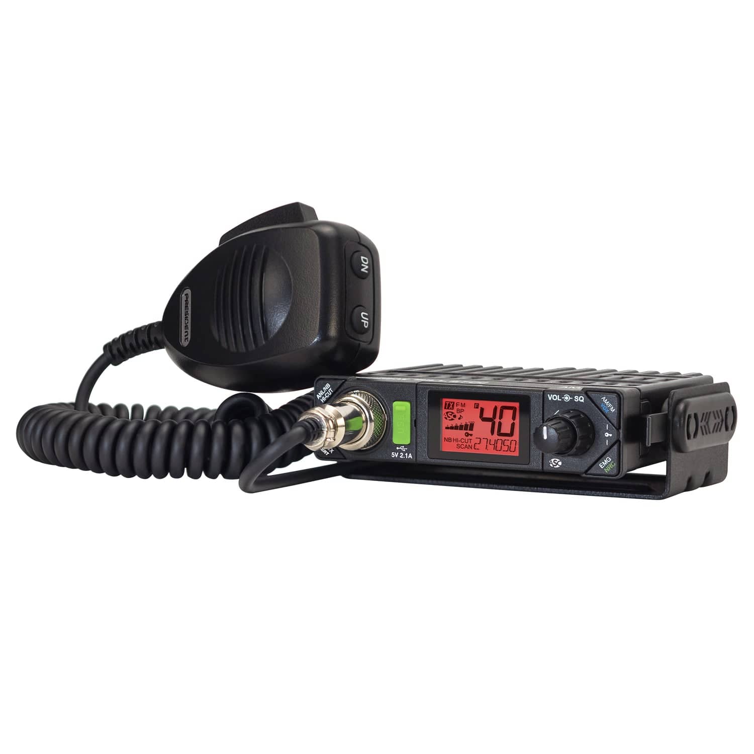 President BILL III FCC 40-Channel 12-Volt AM/FM Weatherband Ultracompact CB Radio with P-Channels and NRC, TXUS201-1 - Image 3