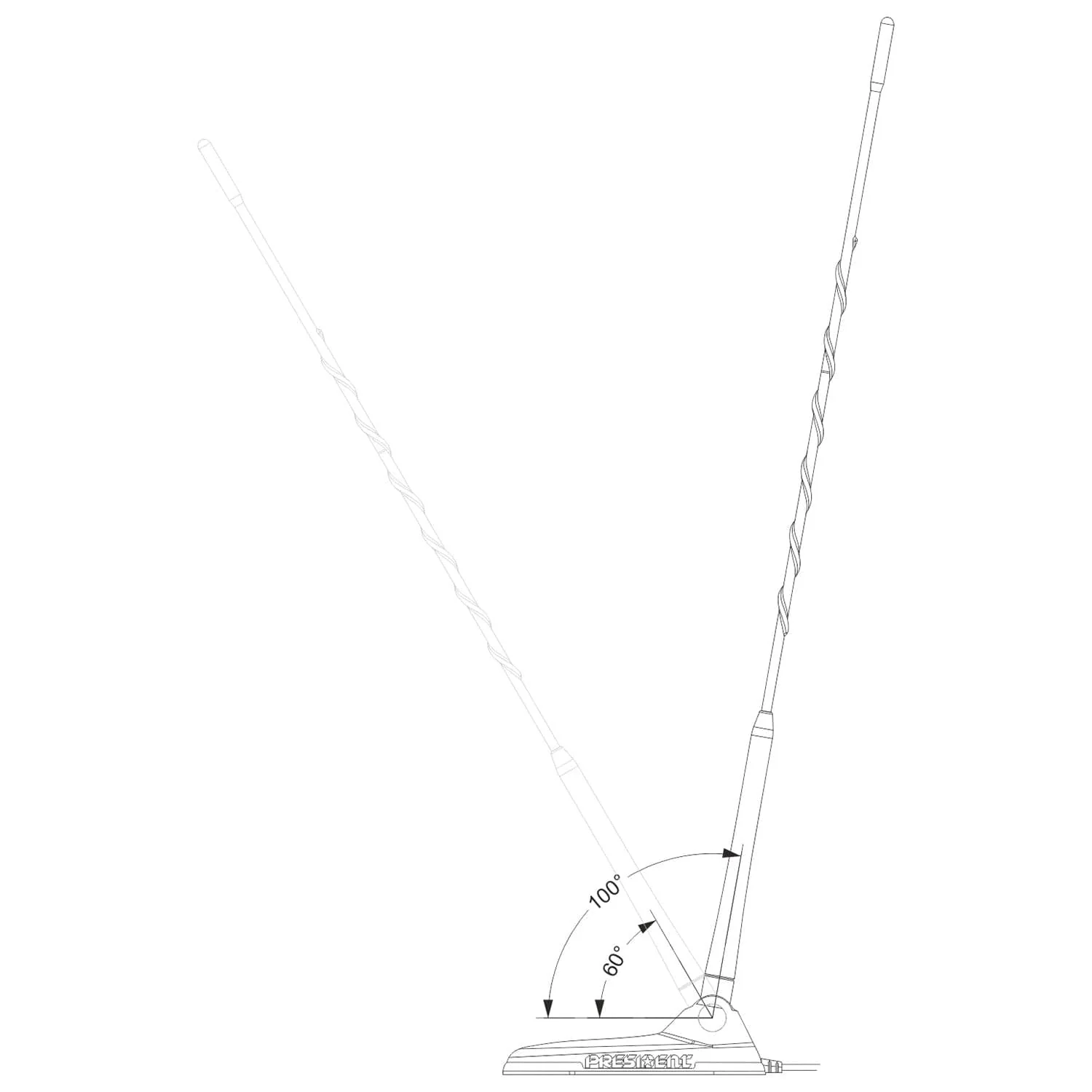 President NEW VIRGINIA Magnetic-Mount CB Antenna with Adjustable-Angle Whip - Image 3