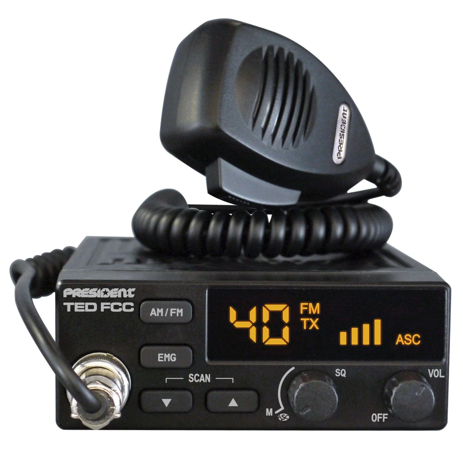 President Ted FCC 40-Channel 12-Volt AM/FM CB Radio, TXUS004