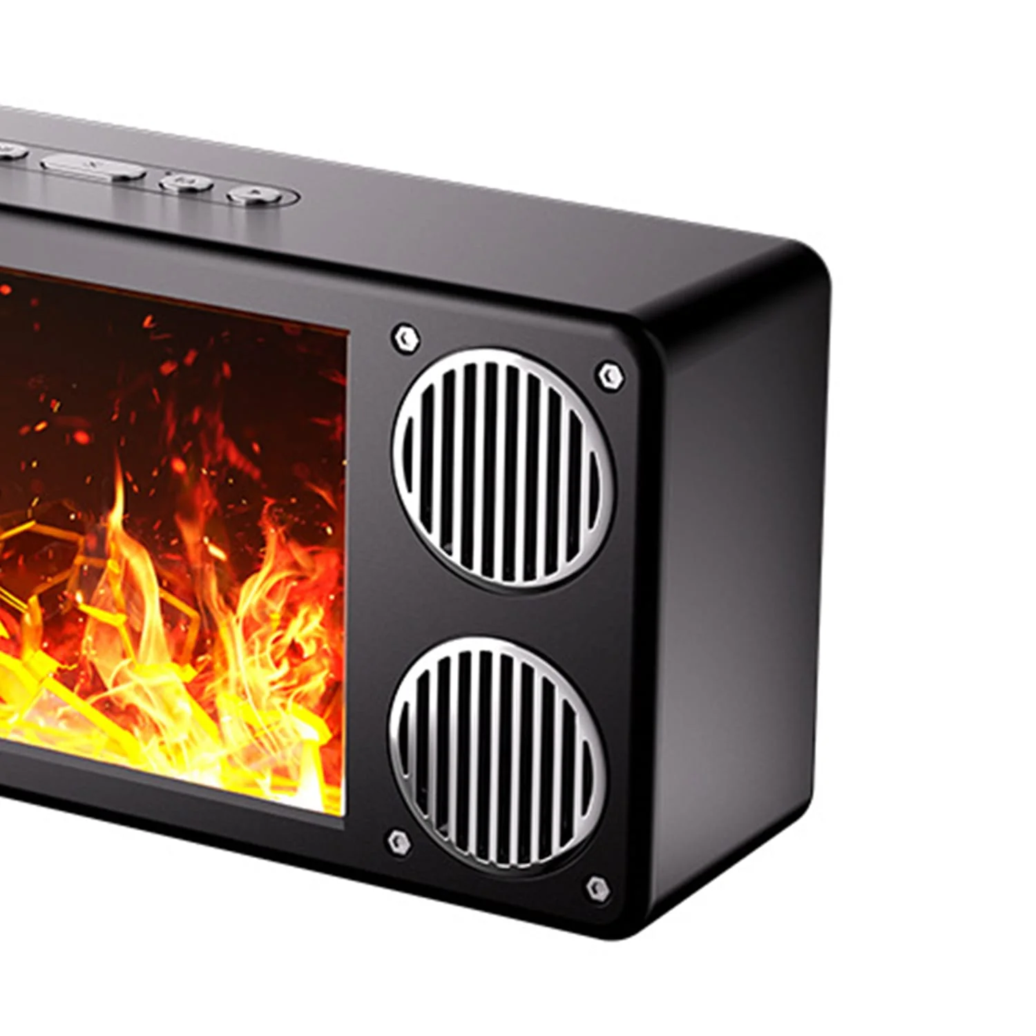 Priority Products Portable Bluetooth Speaker with FM Radio and Fireplace Lighting Effects, L-45, Black - Image 3