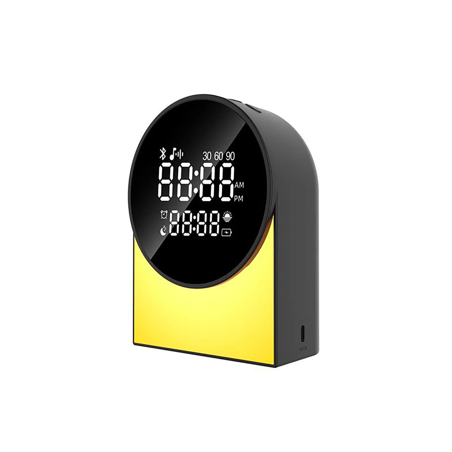 Priority Products Rechargeable Digital FM Radio Alarm Clock with Bluetooth Speaker, LED Night-Light, and Sound Machine, SM12, Black