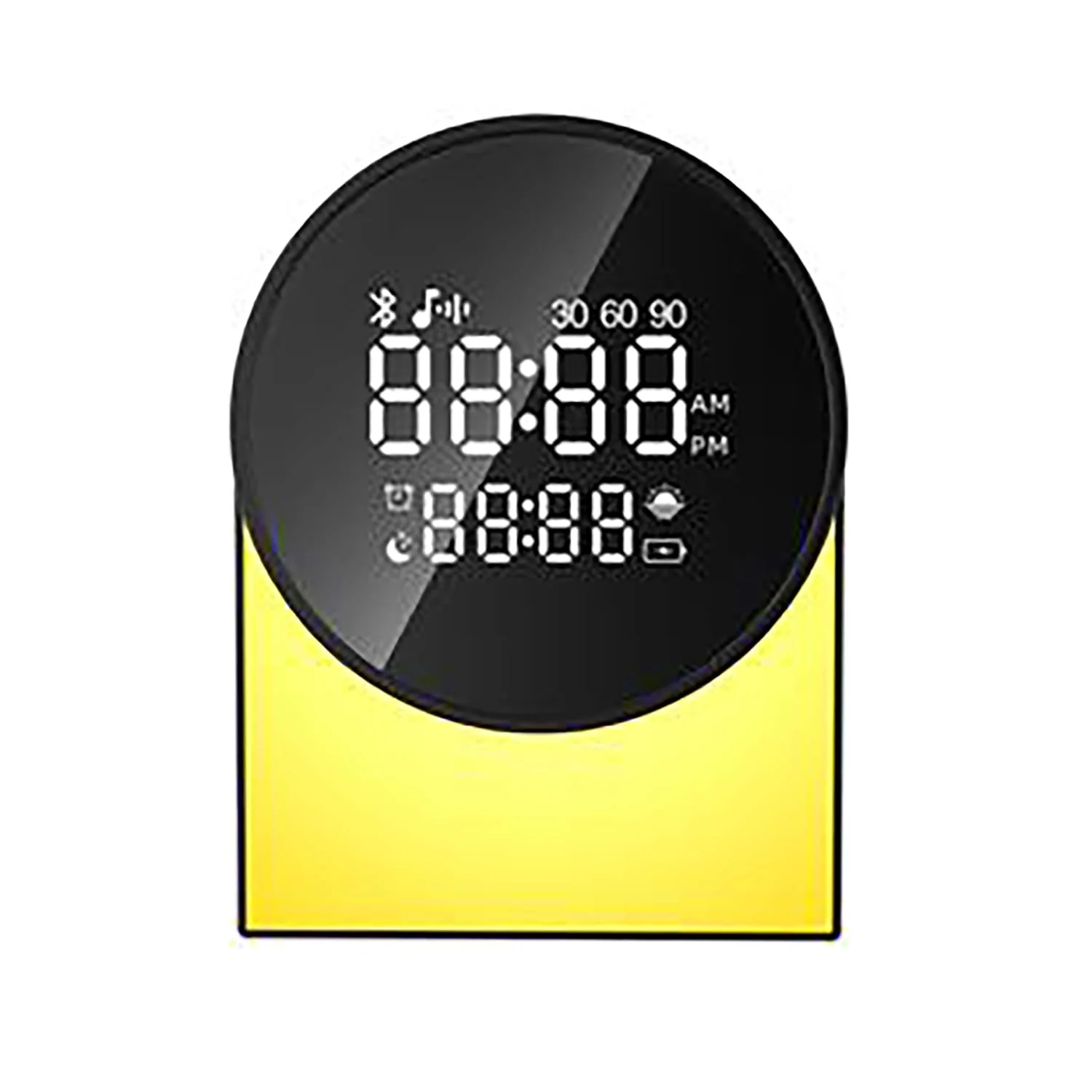 Priority Products Rechargeable Digital FM Radio Alarm Clock with Bluetooth Speaker, LED Night-Light, and Sound Machine, SM12, Black - Image 2