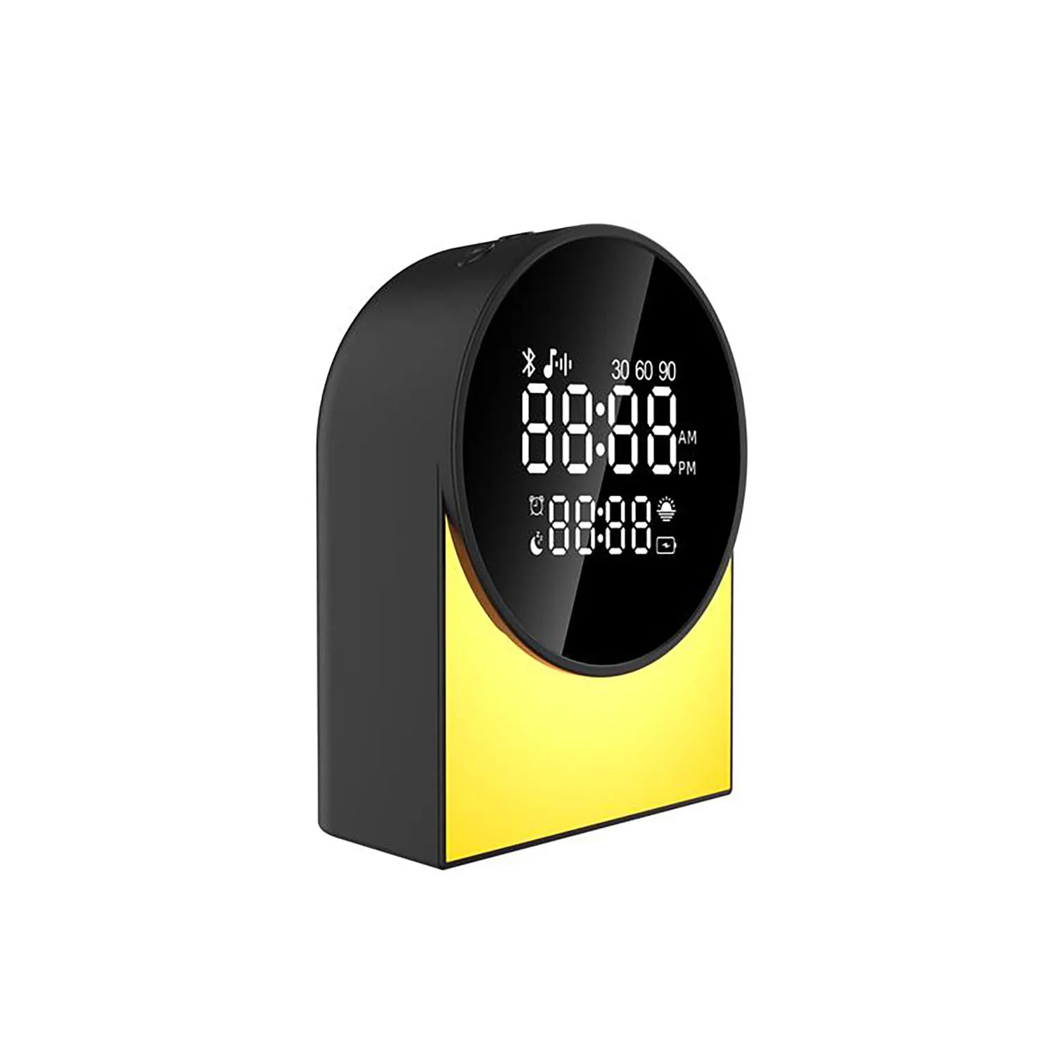 Priority Products Rechargeable Digital FM Radio Alarm Clock with Bluetooth Speaker, LED Night-Light, and Sound Machine, SM12, Black - Image 4