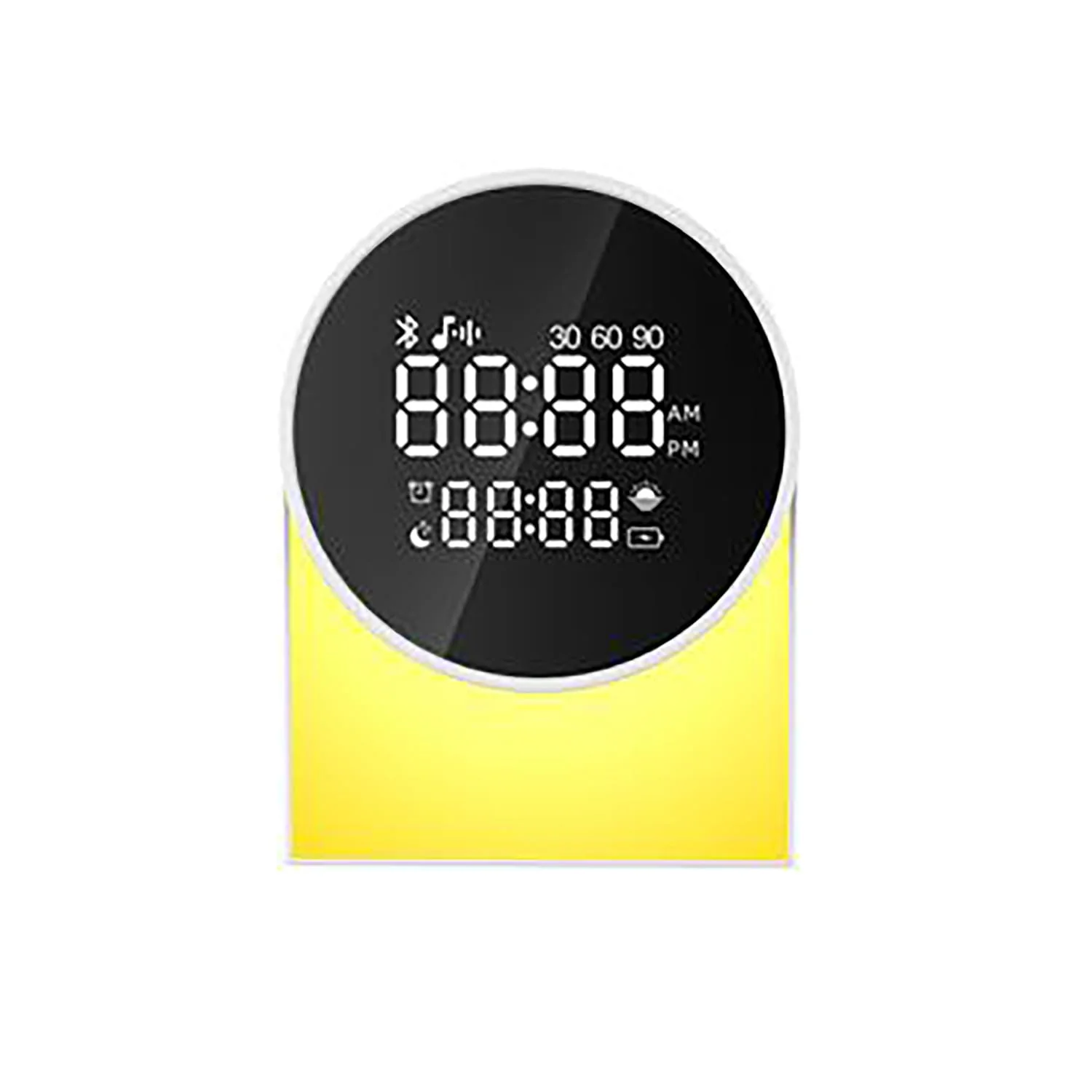 Priority Products Rechargeable Digital FM Radio Alarm Clock with Bluetooth Speaker, LED Night-Light, and Sound Machine, SM12, White - Image 3