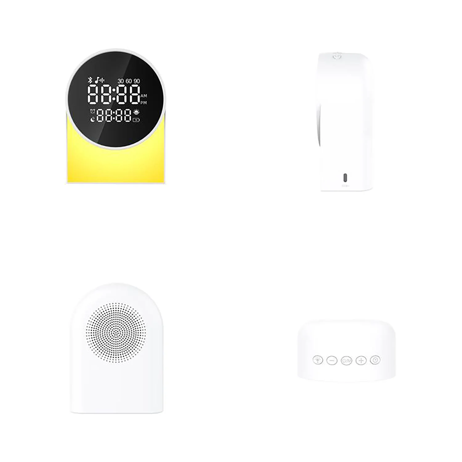 Priority Products Rechargeable Digital FM Radio Alarm Clock with Bluetooth Speaker, LED Night-Light, and Sound Machine, SM12, White - Image 5