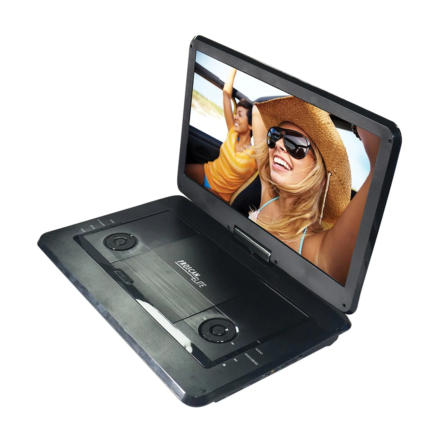 Proscan Elite 480p Portable DVD Player with 15.6-In. Swivel Widescreen, Built-in Speakers, 2.5-Hour Rechargeable Battery, Earbuds, and Remote - Image 3