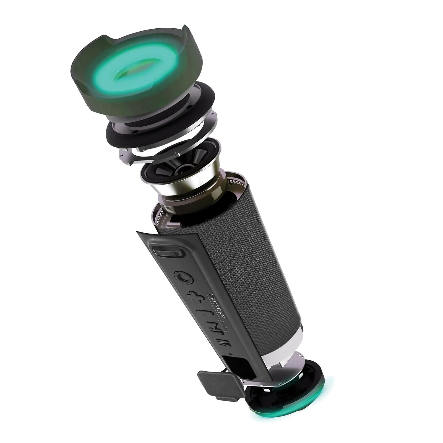 Proscan Elite Portable Light-up Waterproof Bluetooth Speaker with 360° Sound and FM Radio, Black, PESP1708 - Image 5