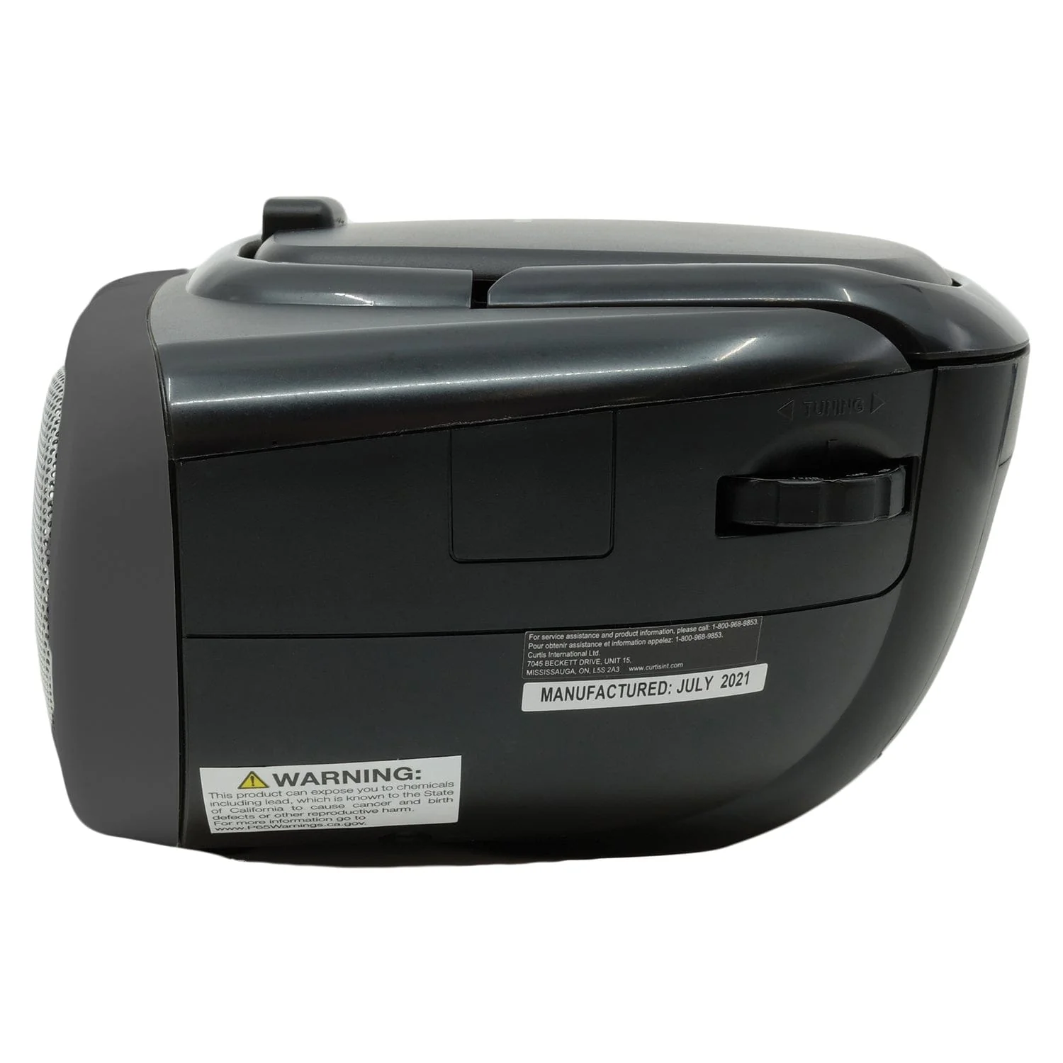 Proscan Portable CD/AM/FM Radio Boom Box, PRCD243M, Black - Image 3