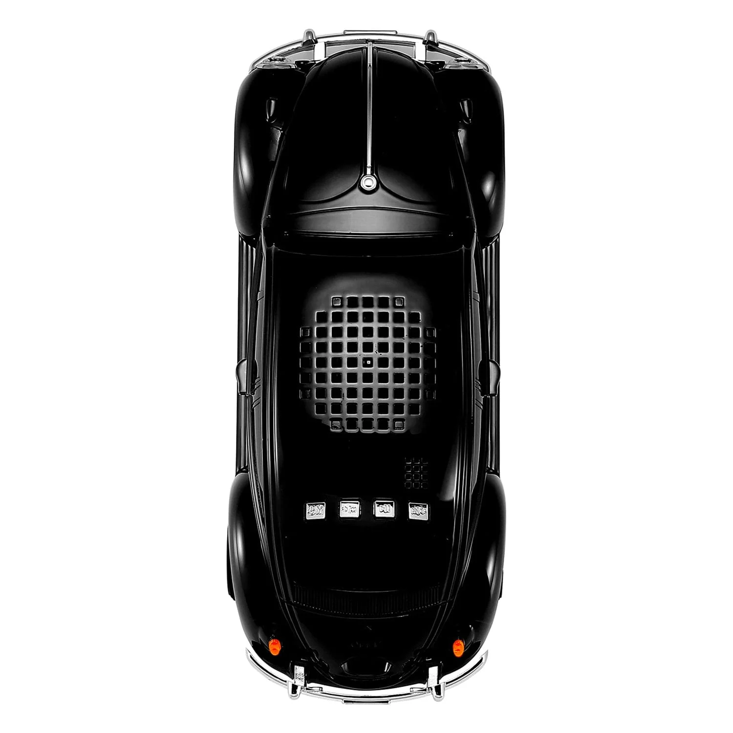 QFX BT-1960 Retro Car Portable Bluetooth Speaker with Speakerphone, True Wireless, FM Radio, and LED Party Lights, Black - Image 2