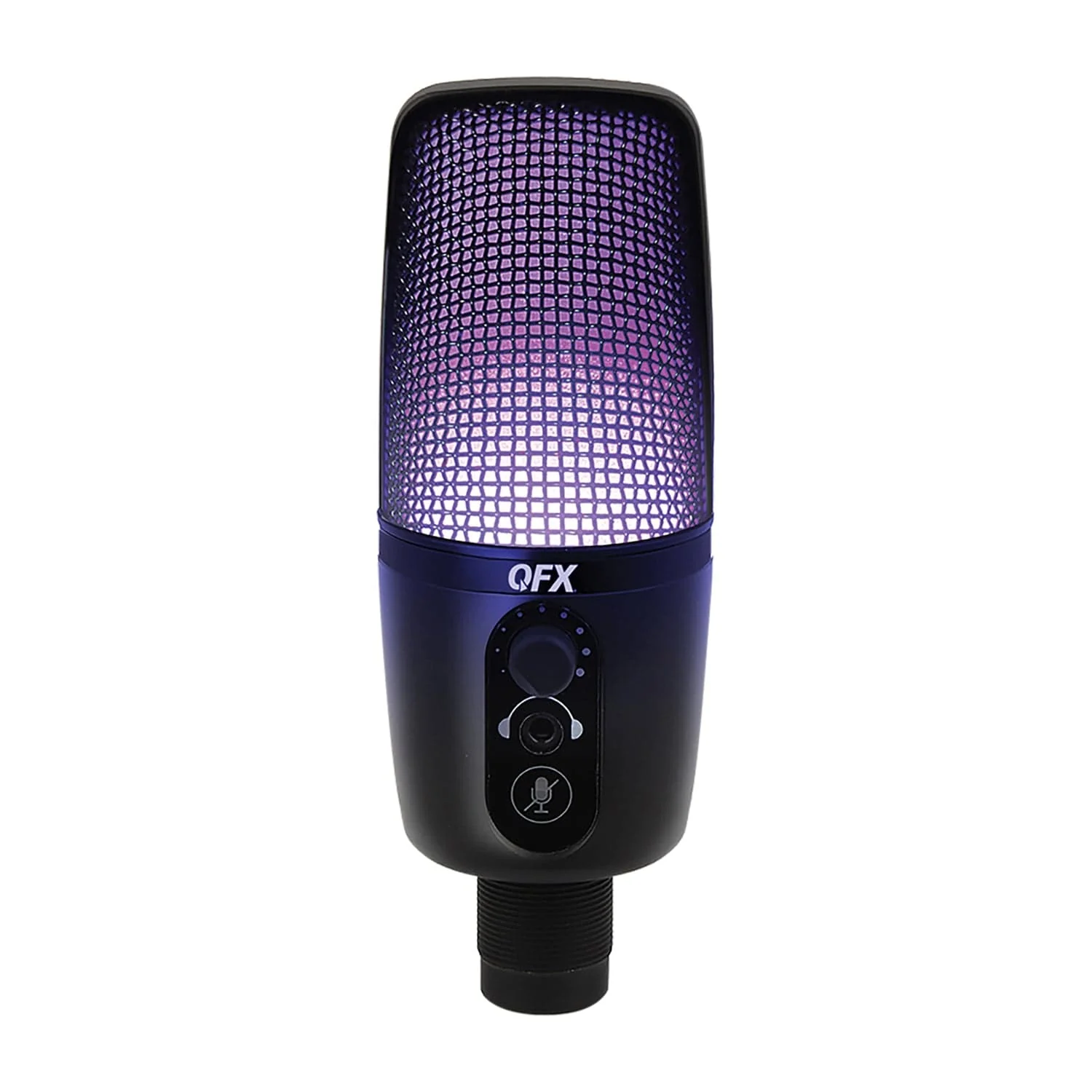 QFX M-192 Ultra-High-Resolution USB Microphone with RGB Studio Lights and Desk Tripod Stand - Image 2