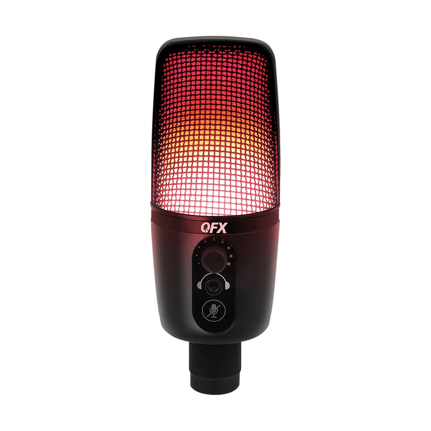 QFX M-192 Ultra-High-Resolution USB Microphone with RGB Studio Lights and Desk Tripod Stand - Image 3