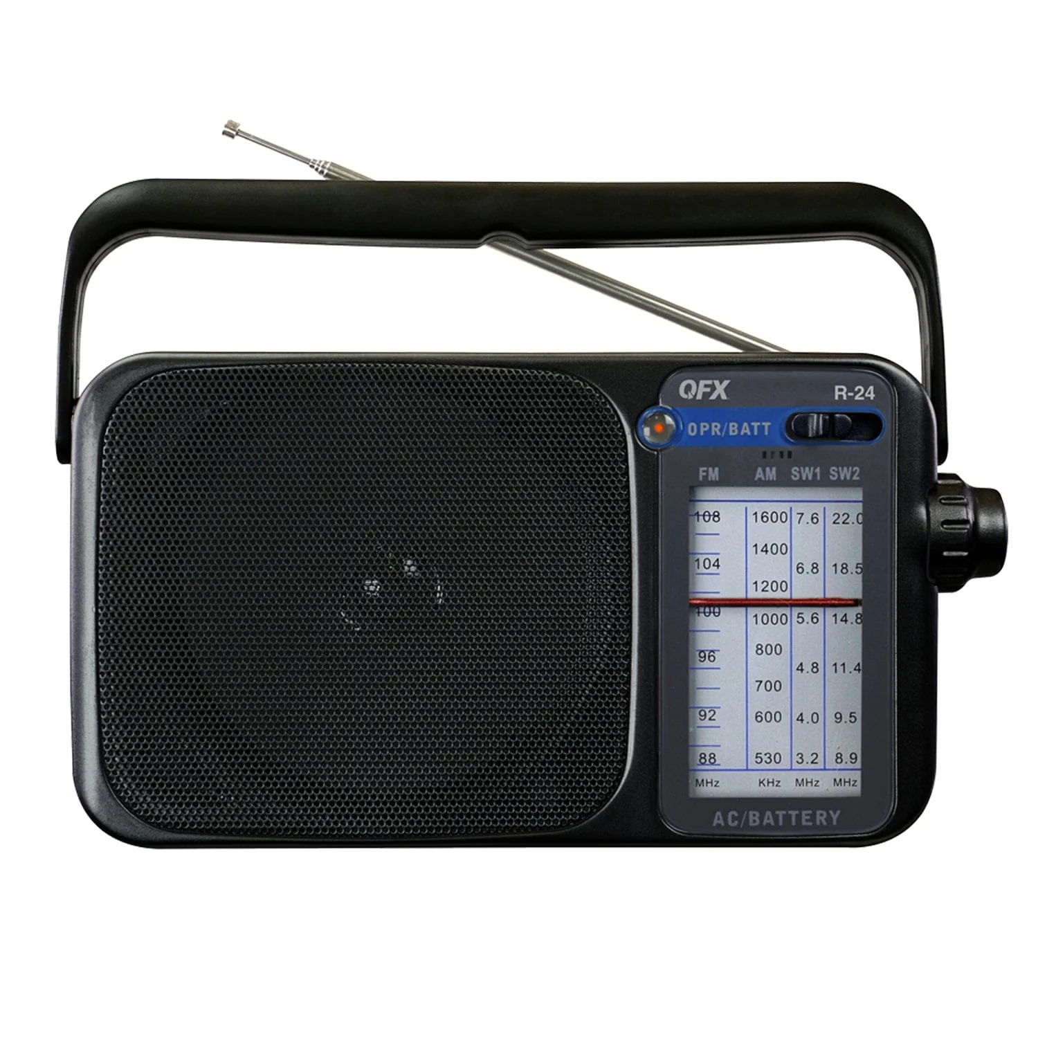 QFX Portable AM/FM/Shortwave Radio, Black, R-24 - Image 2