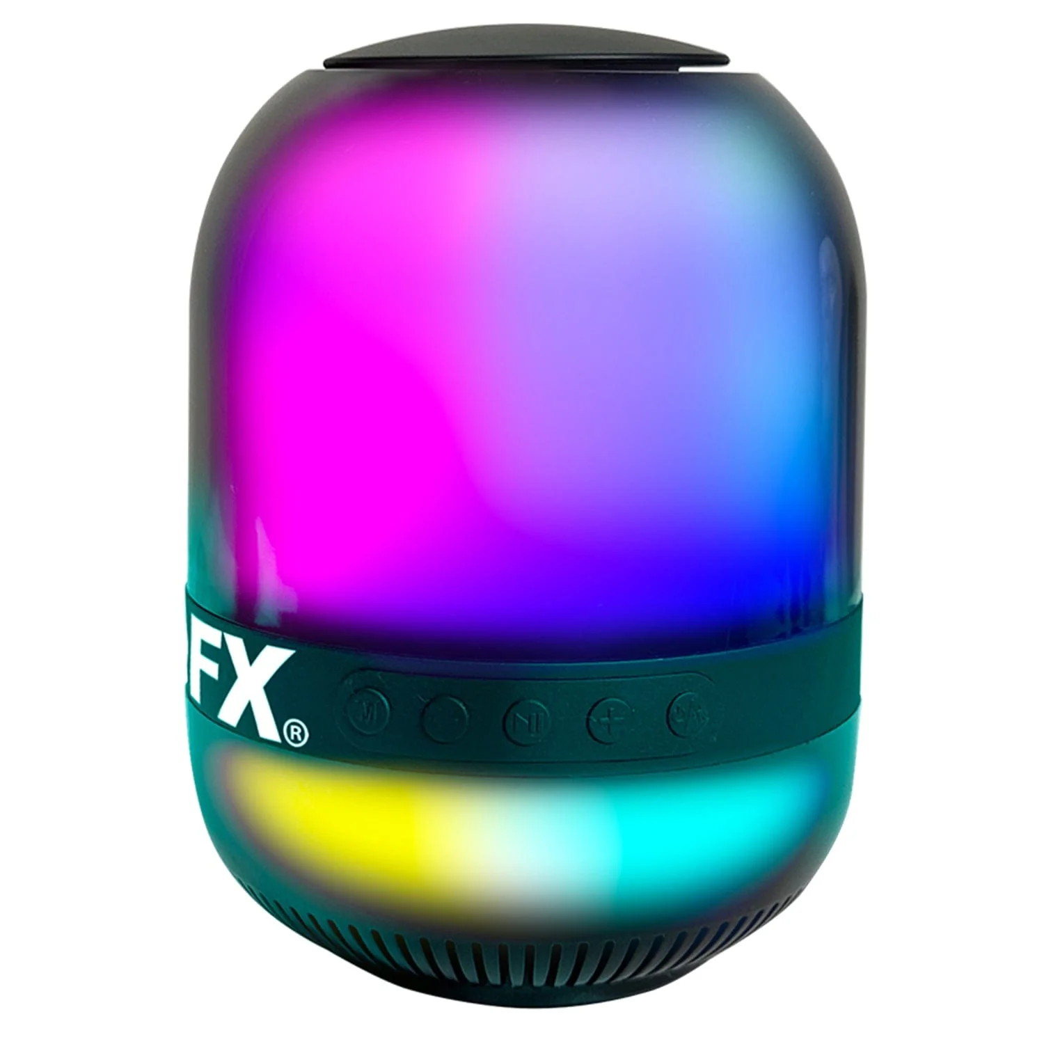 QFX Portable Bluetooth Speaker with LED Party Lights and FM Radio, True Wireless, Black, BT-27