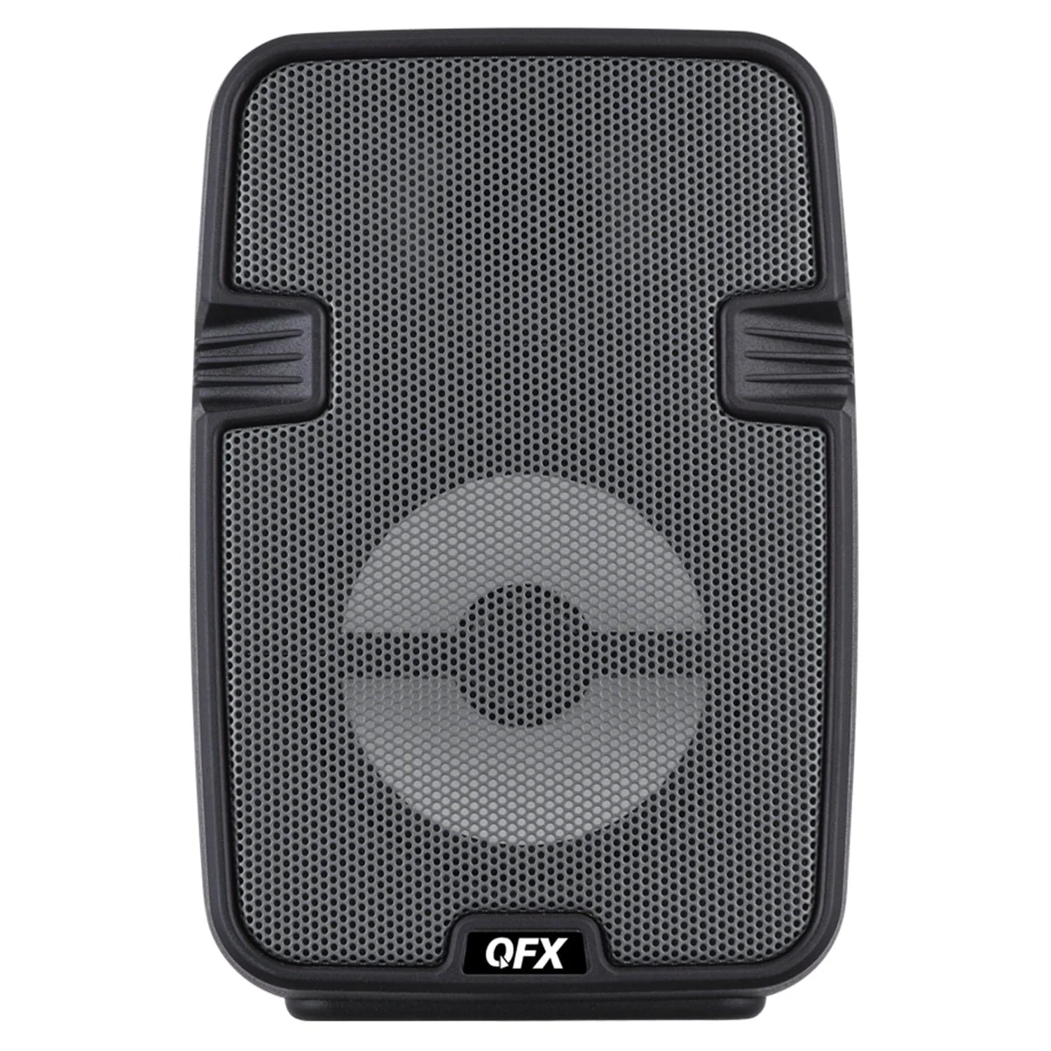 QFX Portable Bluetooth Speaker with LED Party Lights, FM Radio, and Microphone Input, True Wireless, BT-60, Charcoal