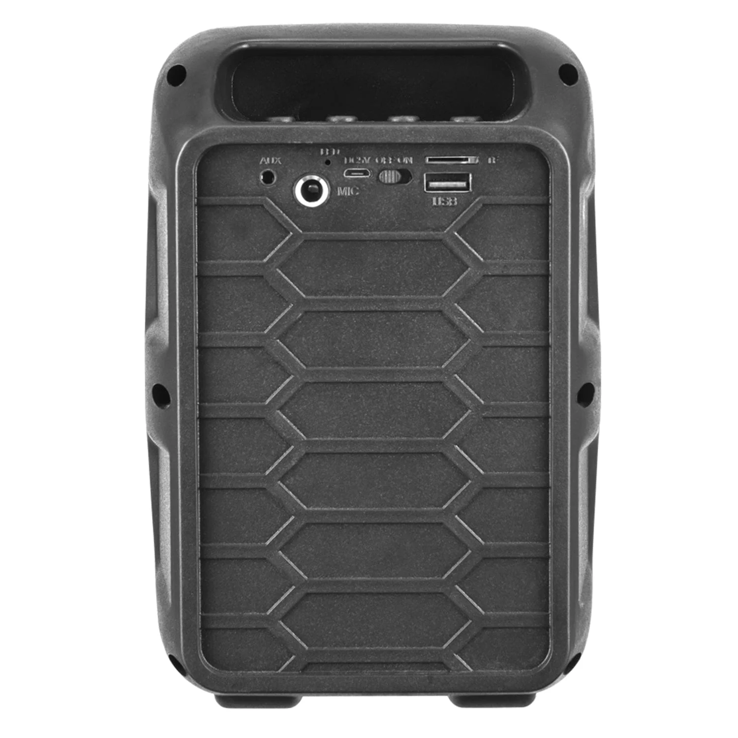 QFX Portable Bluetooth Speaker with LED Party Lights, FM Radio, and Microphone Input, True Wireless, BT-60, Charcoal - Image 2