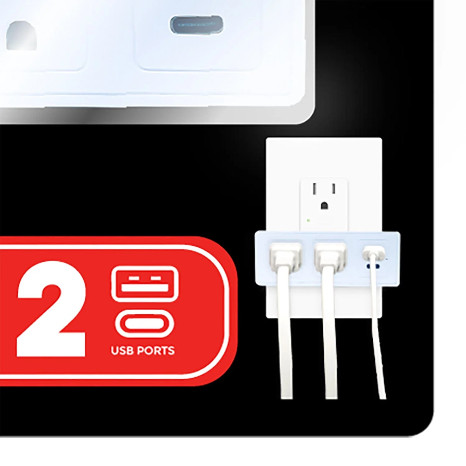 Rayovac 2-AC Outlet and 2-USB Port 300-Joules Portable Surge Protector Wall Tap, SS-Q207C - Image 4