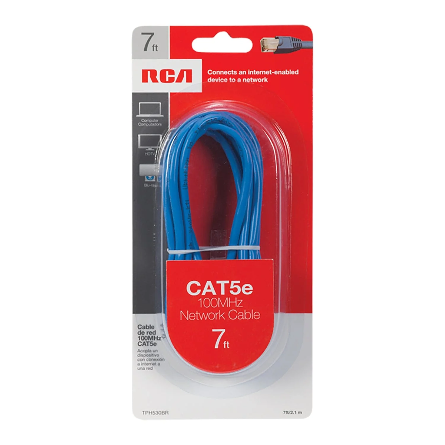 RCA CAT-5E 100-MHz Network Cable, Blue, 7 Ft. - Image 4