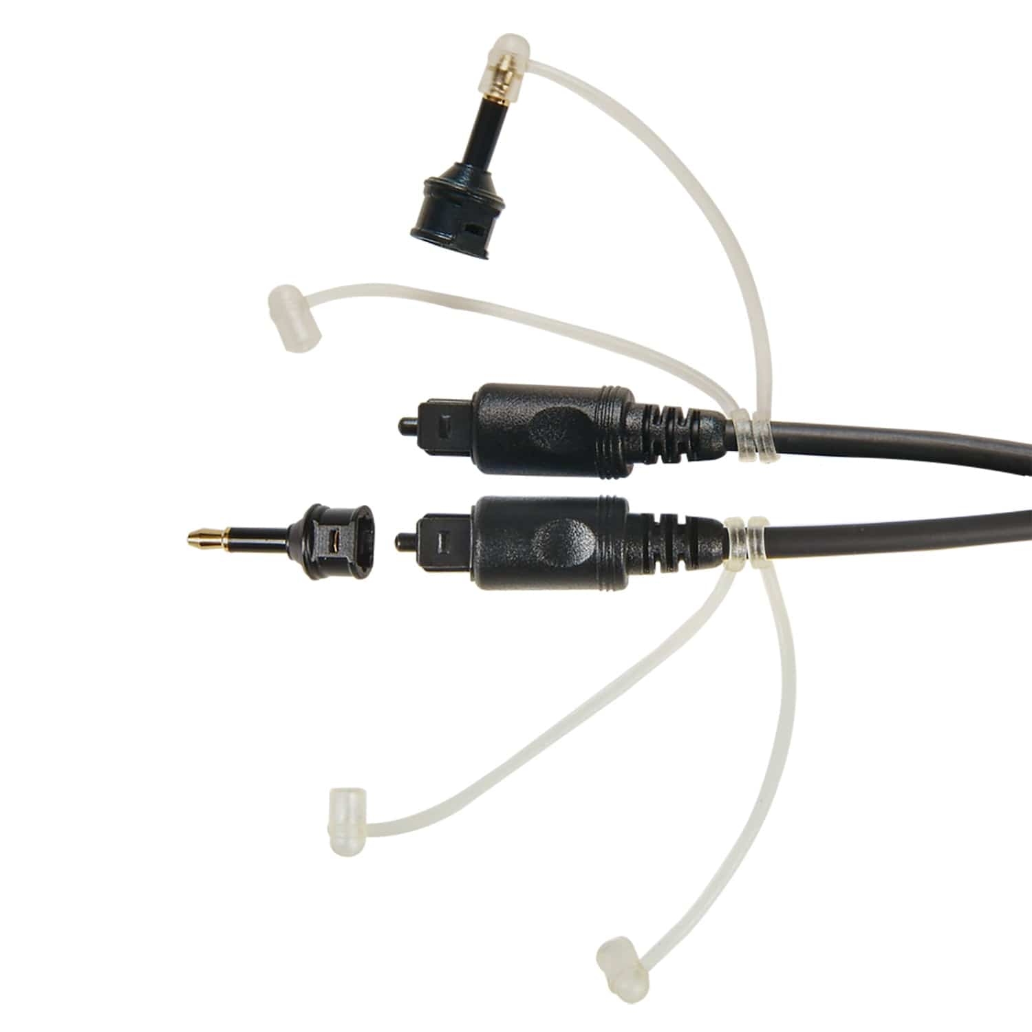 RCA Digital Optical Cable with Two 3.5-mm Adapters, 6 Ft., Black - Image 2