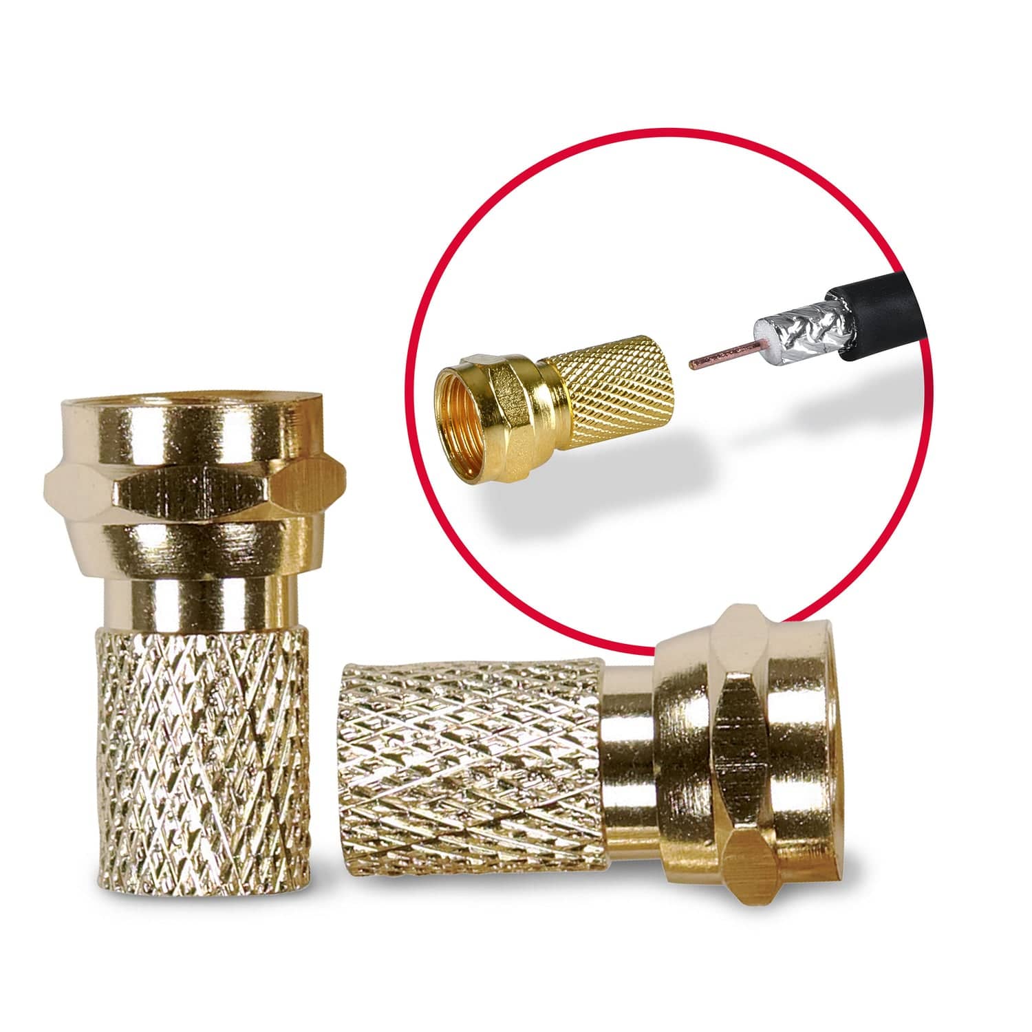 RCA VH5910R Gold-Plated RG Twist-on F-Connectors, 10 Count - Image 3