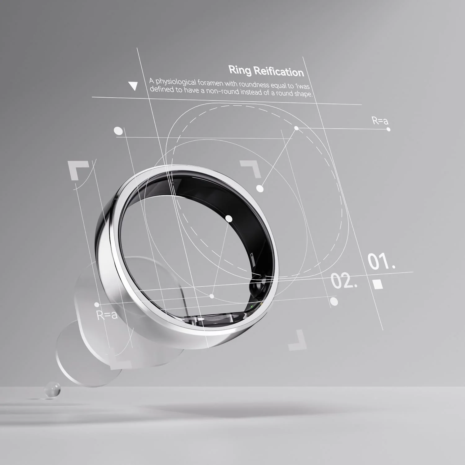 RingConn Gen 2 Ultra-Thin Smart Ring with Sleep Apnea Monitoring and Health Tracking, Size 7, Future Silver - Image 5