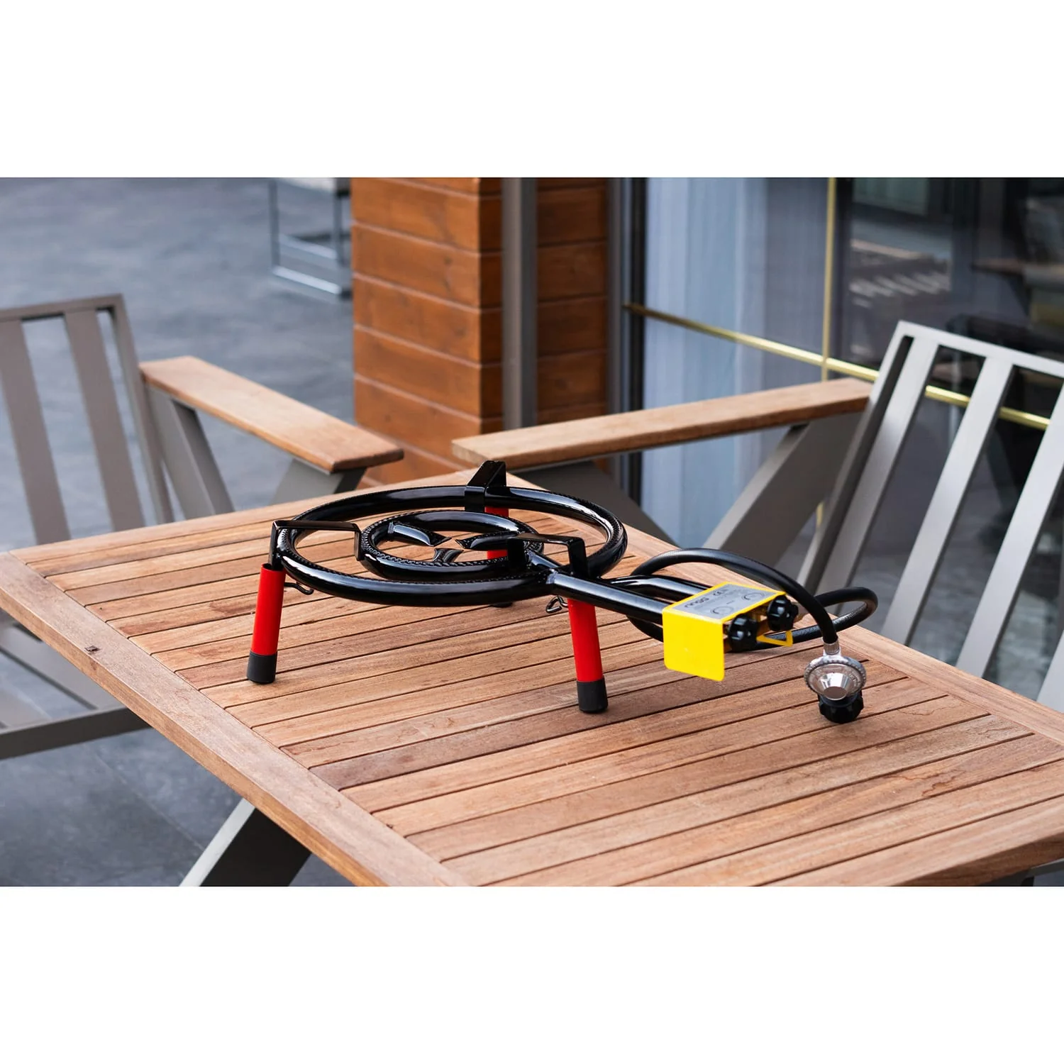 Ringg Outdoor Flame Series Classic Kit with 16-In. Dual-Ringed Gas Burner and 5-In. Tabletop Stand for 16 Servings - Image 2